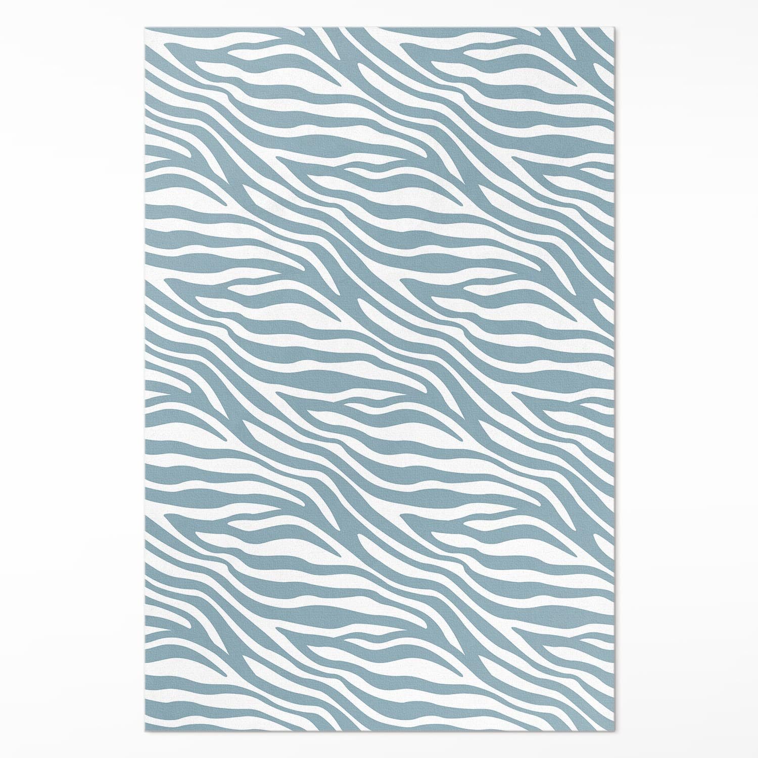 Tulup Vinylteppich Blau,Abstrakte Boho-Wellen in Pastellblau, Dekorative Vinyl Bodenmatte, Höhe: 90 mm