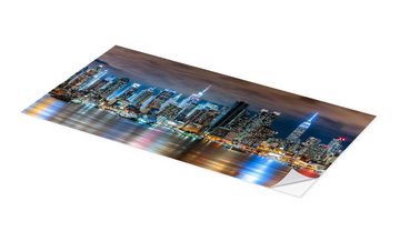 Posterlounge Wandfolie Sascha Kilmer, New-York-Skyline bei Nacht, Wohnzimmer Fotografie