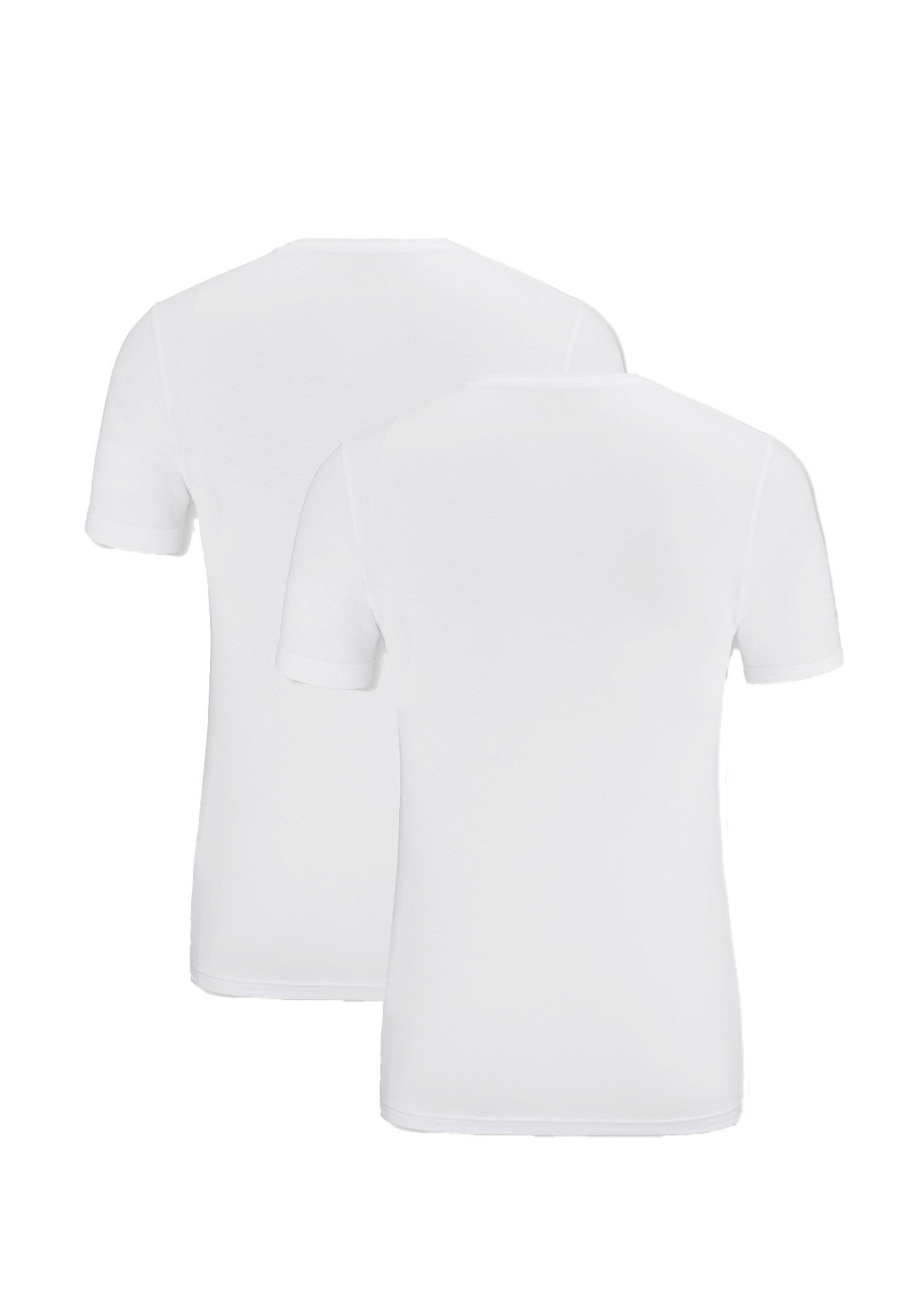 MARVELIS V-Shirt T-Shirt Doppelpack - Body zum V-Ausschnitt - Ideal Unterziehen - Fit weiß (2-tlg)