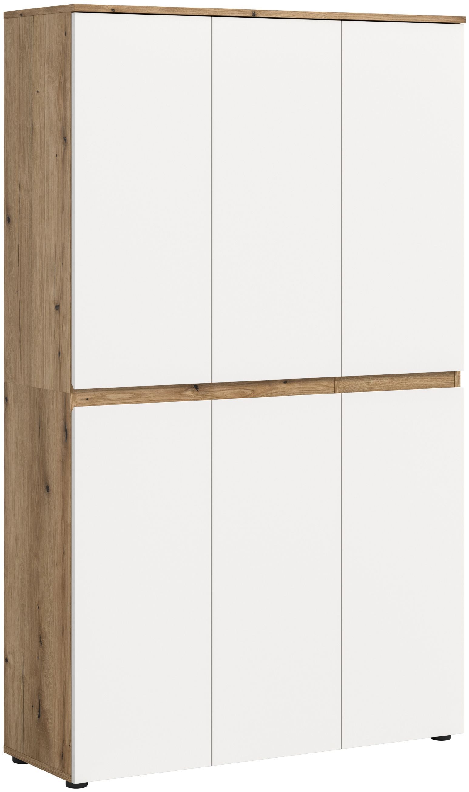 xonox.home Mehrzweckschrank in weiß/Evoke Oak Nachbildung B/H/T ca.: 105 x 175 x 37 cm