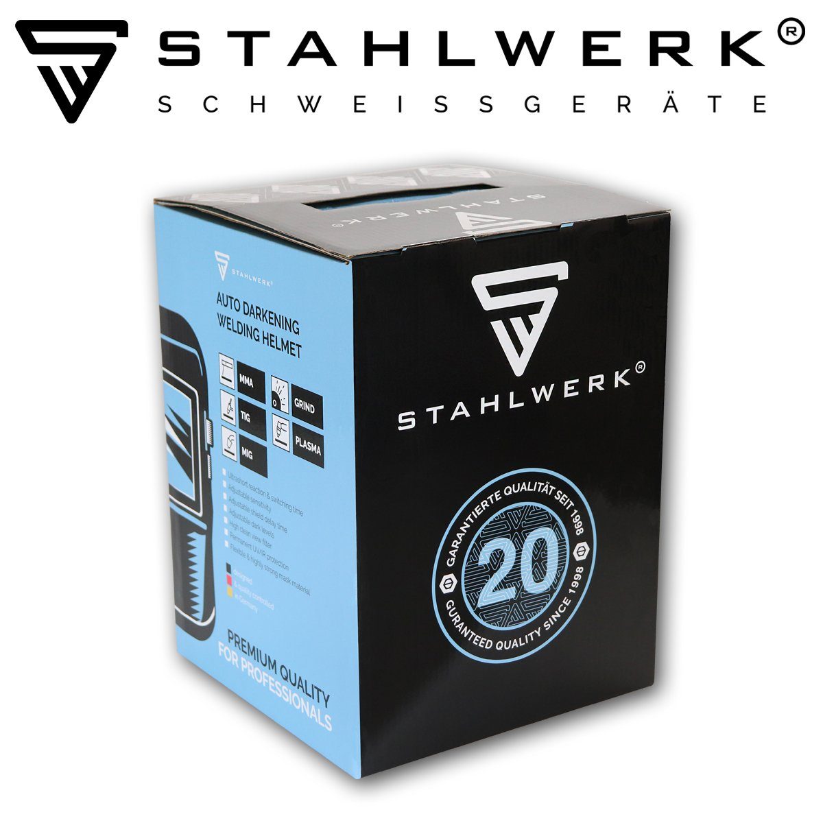 Vollautomatik REAL STAHLWERK (Paket, ST-800PV 4-tlg) COLOUR Schweißhelm Schweißhelm