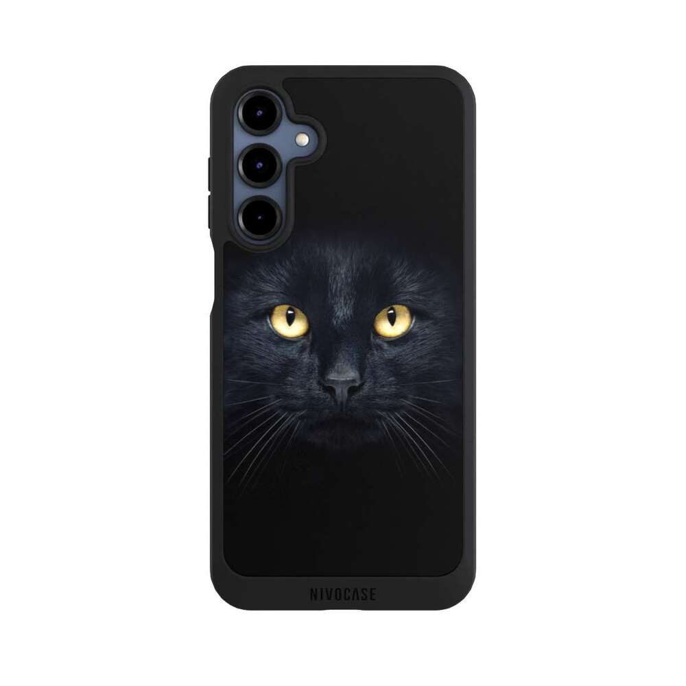 NIVOCASE Handyhülle Katze Auge schwarz Tom Cat, Samsung Galaxy A16 5G Handyhülle Hülle NIVOpure Case Schwarz