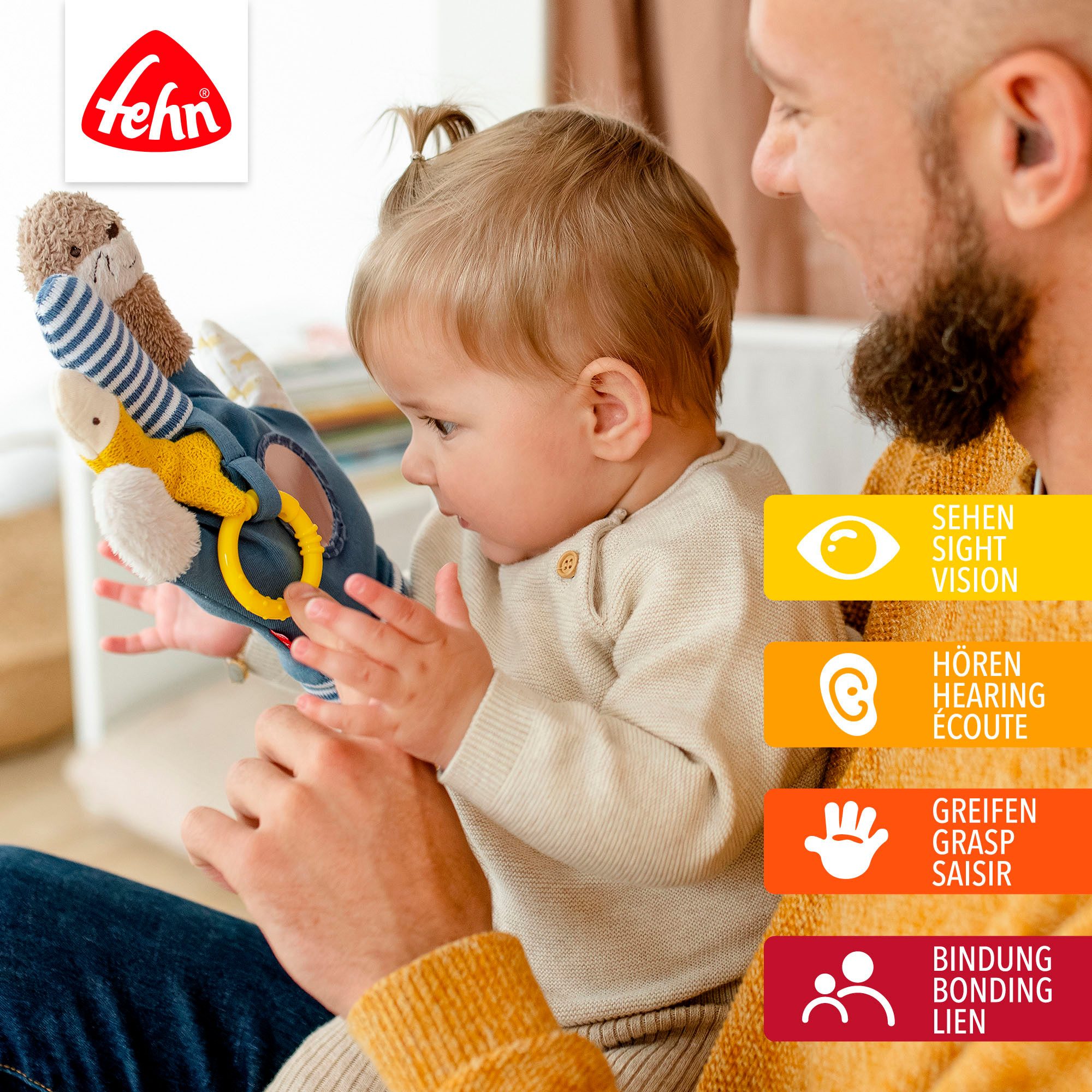 Fehn Greifspielzeug Otter Theo, Spielhandschuh Otter günstig online kaufen