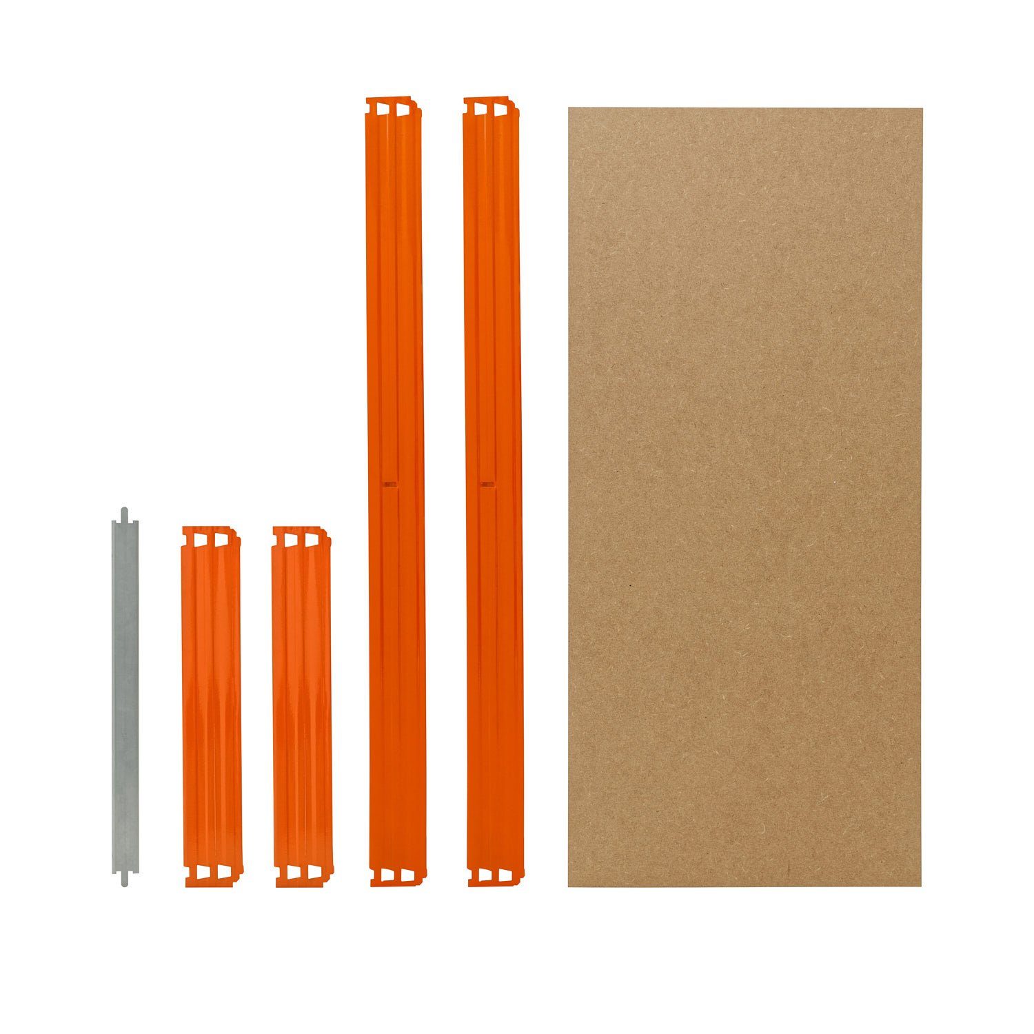 shelfplaza Schwerlastregal PROFI, Komplettes Fachboden-Set für 30x23 cm Steckregale in blau-orange, HDF-Fachboden, zusätzliche Fachböden für Schwerlastregale | Schwerlastregale
