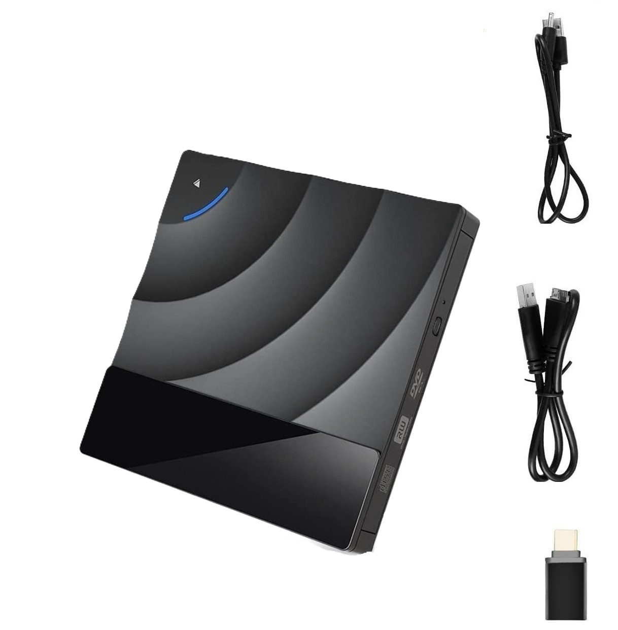 Externe CD/DVD Laufwerk mit USB 3.0 Anschlüsse,Typ-C,SD/TF Kartenleser DVD-Brenner