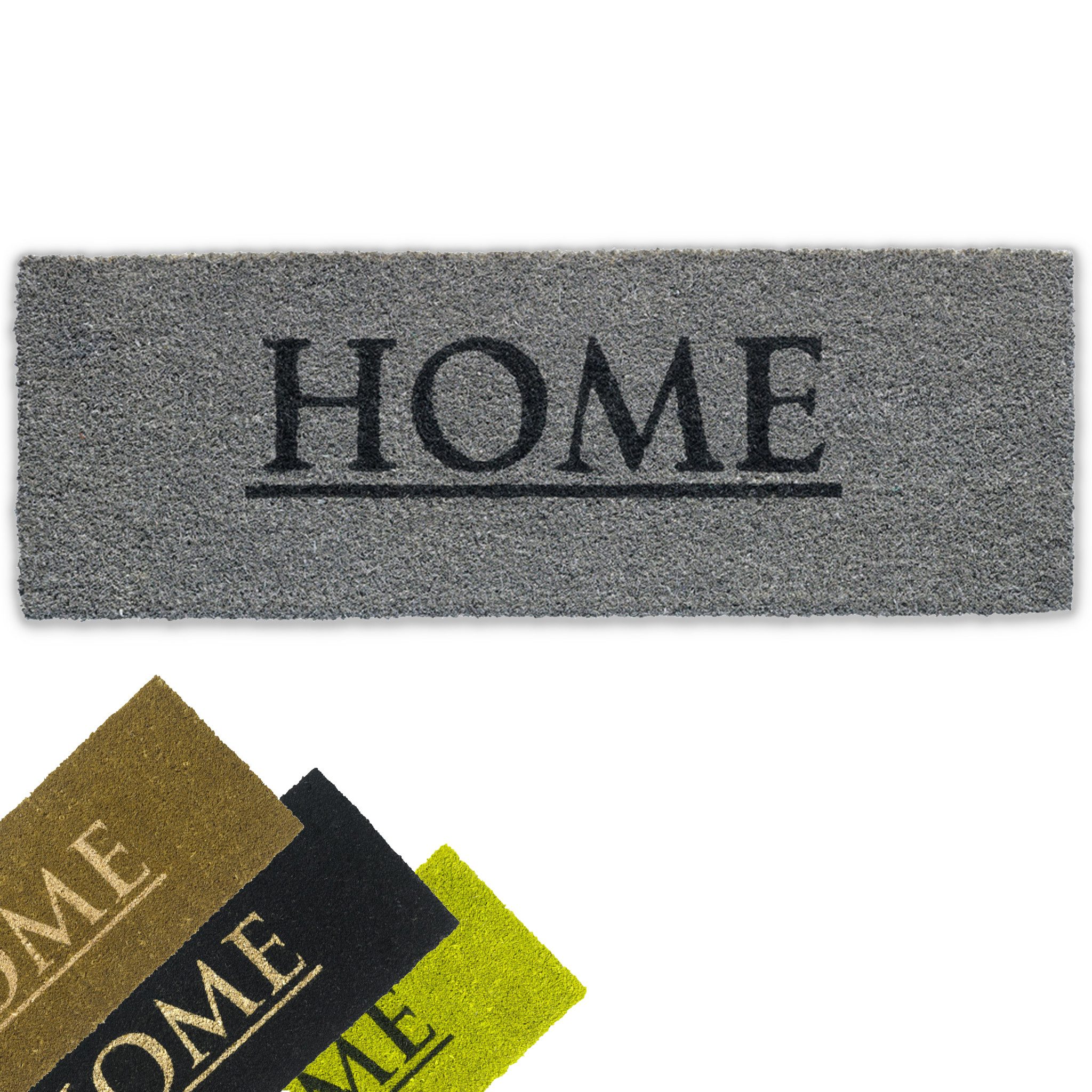 matches21 HOME & HOBBY Fußmatte Kokosmatte Home 26x75 cm grau als aussen Sa günstig online kaufen