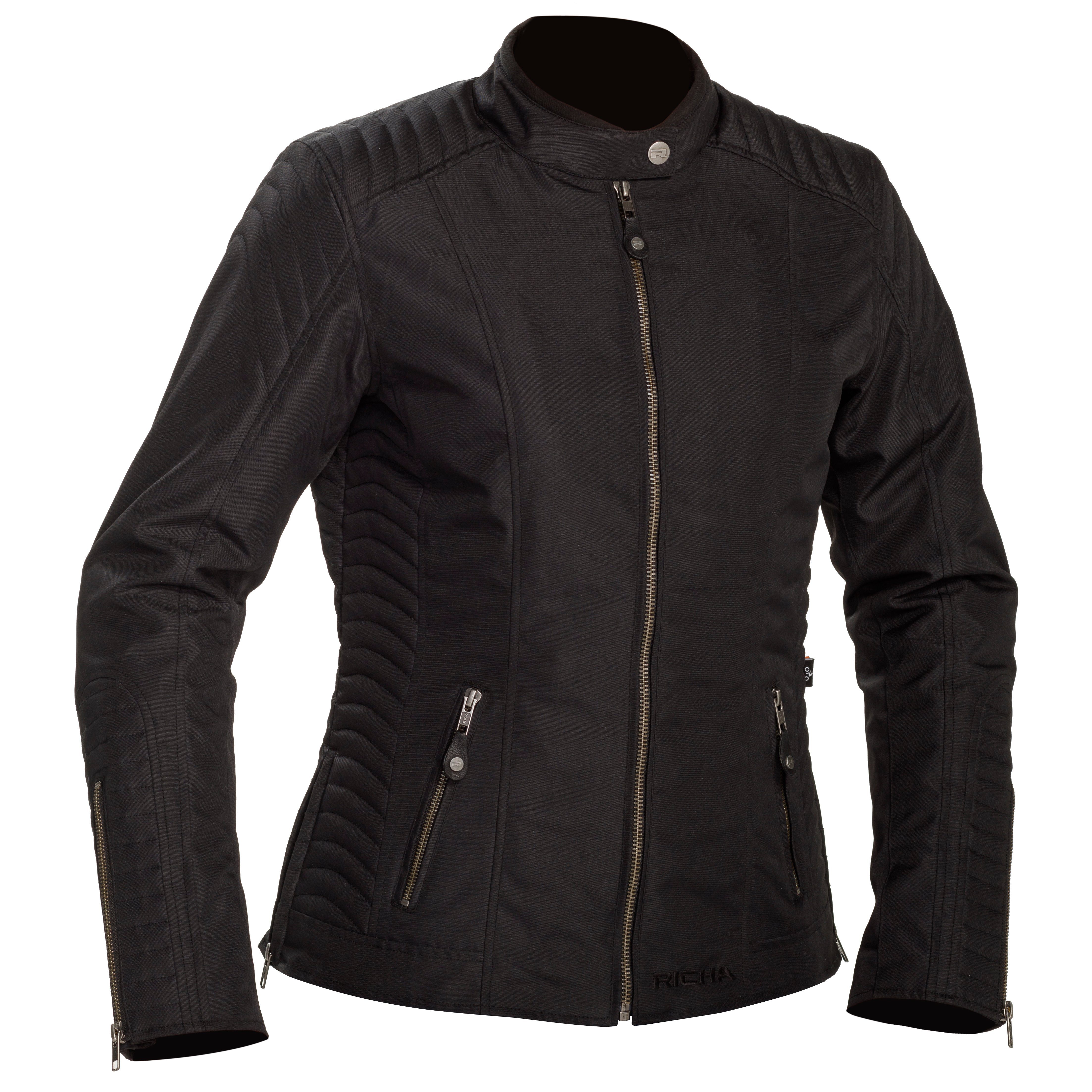 Richa Motorradjacke Richa Lausanne Textiljacke wasserdicht Damen schwarz Motorradjacke Textiljacke Damen wasserdicht atmungsaktiv Belüftung mit Protektoren