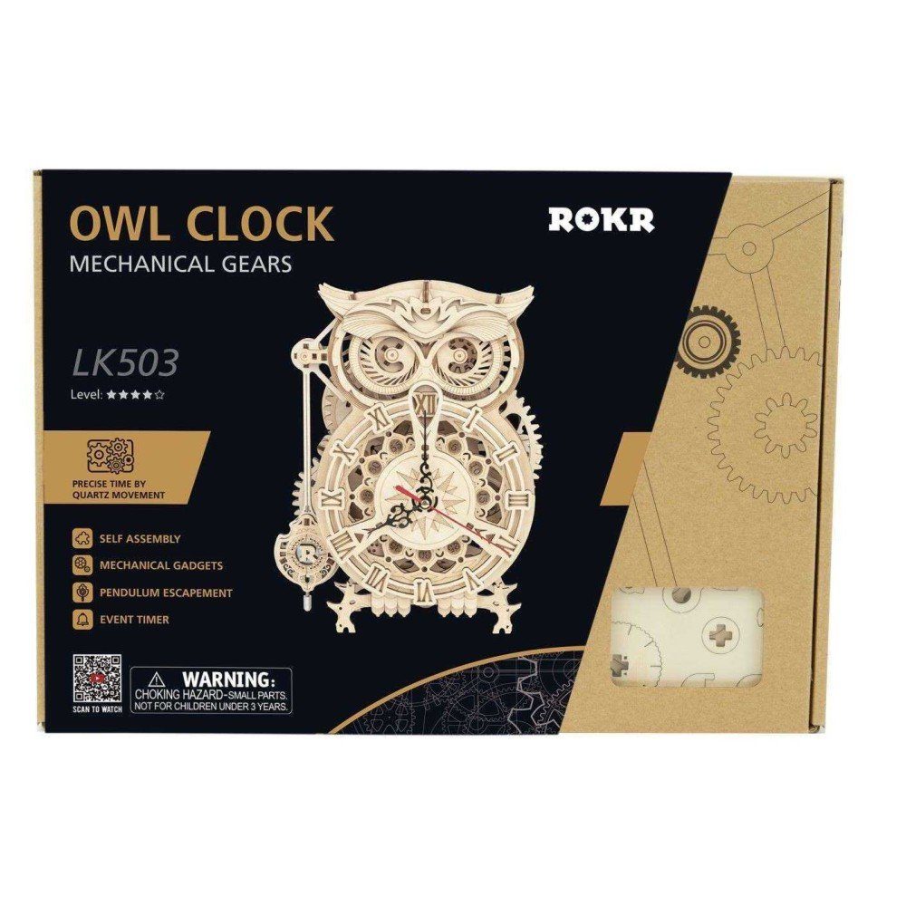 ROKR 3D-Puzzle Owl Clock, 161 Puzzleteile günstig online kaufen