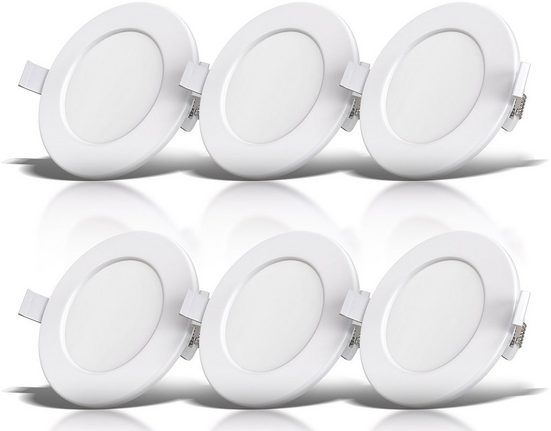 B.K.Licht LED Einbauleuchte, LED Einbaustrahler Bad Spots ultraflach Lampe Deckenspots IP44