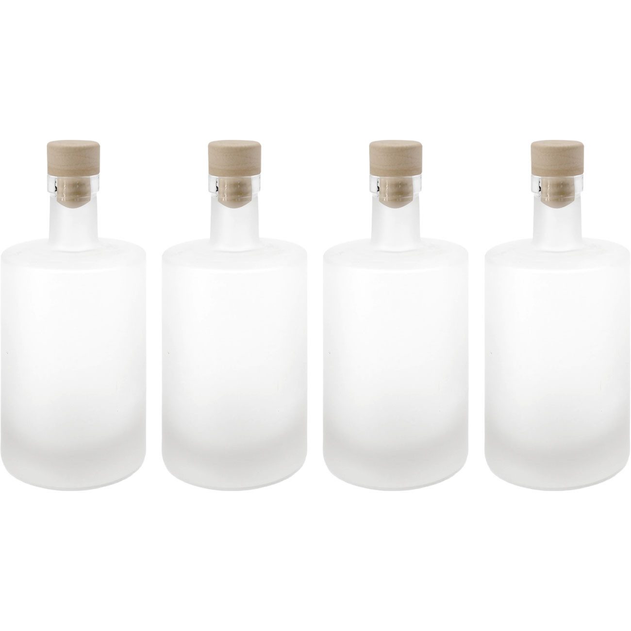 Casativo Trinkflasche Glasflaschen je 500ml mit Korkenverschluss Matt Saft Öle Likörflaschen, Vorratsflaschen in Matte-Optik