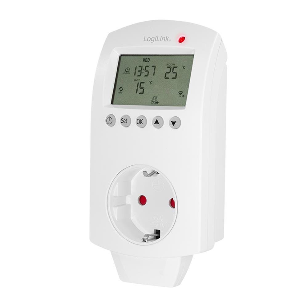 LogiLink Smart Home Wi-Fi Smart Thermostatsteckdose 1-fach (CEE7/3) Smart-Home-Steuerelement, Tuya kompatibel