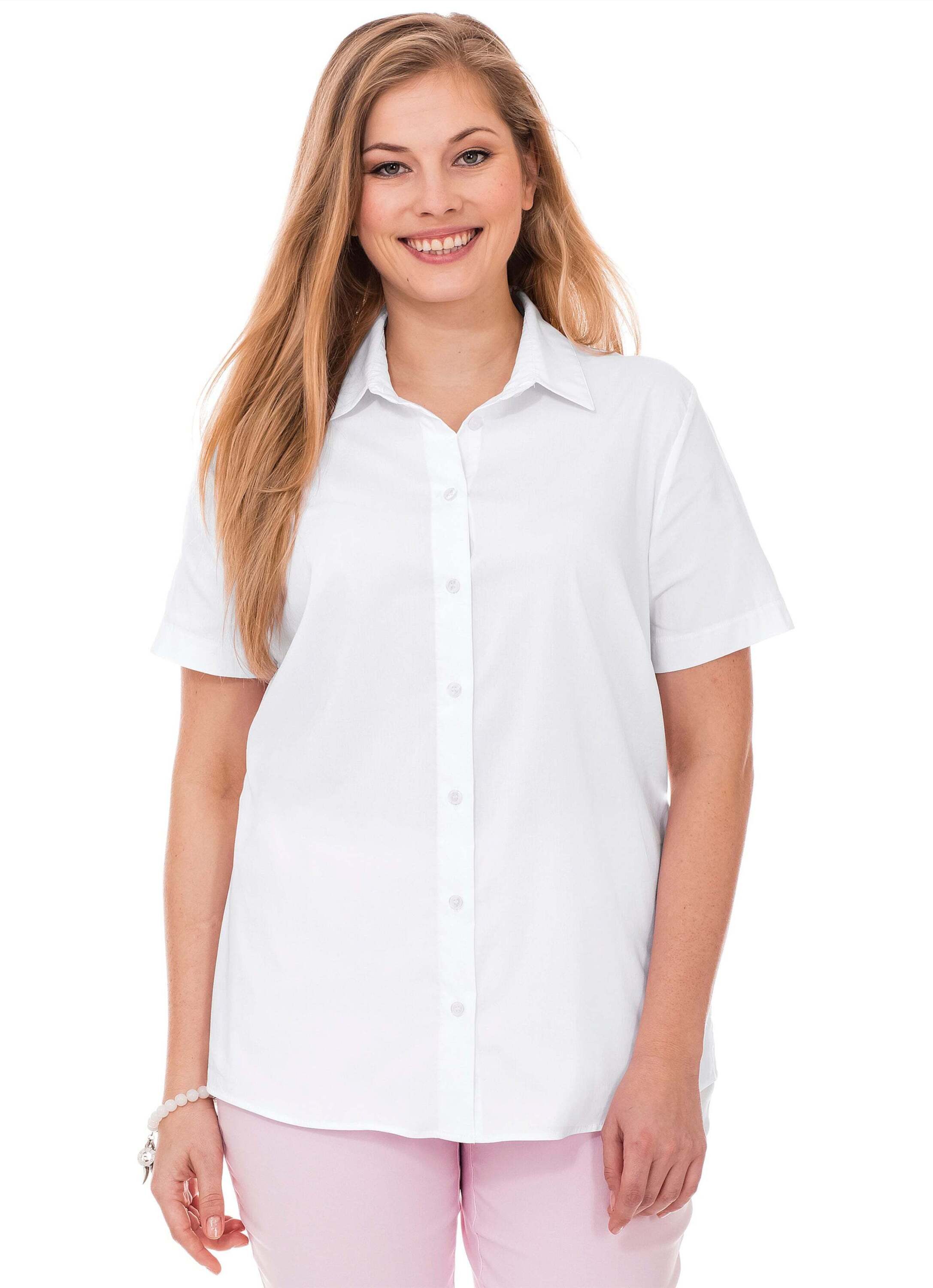 Sheego Klassische Bluse Hemdbluse Kurzarm