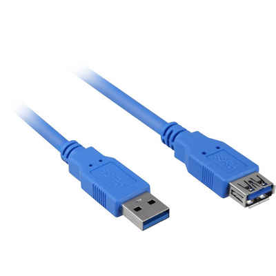 Sharkoon USB 3.2 Gen 1 Verlängerungskabel, USB-A Stecker > USB-A Buchse Computer-Kabel