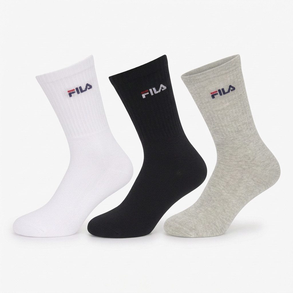 Fila Tennissocken UNISEX CREW TENNIS FULL TERRY SOCKS (3 Paar) mit dezentem Logoschriftzug