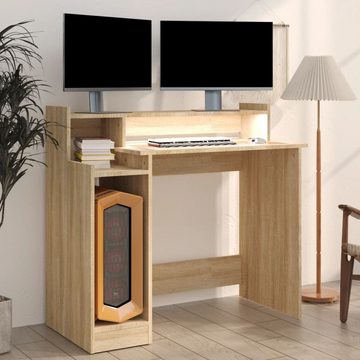 vidaXL Schreibtisch Schreibtisch mit LEDs Sonoma-Eiche 97x45x90 cm Holzwerkstoff