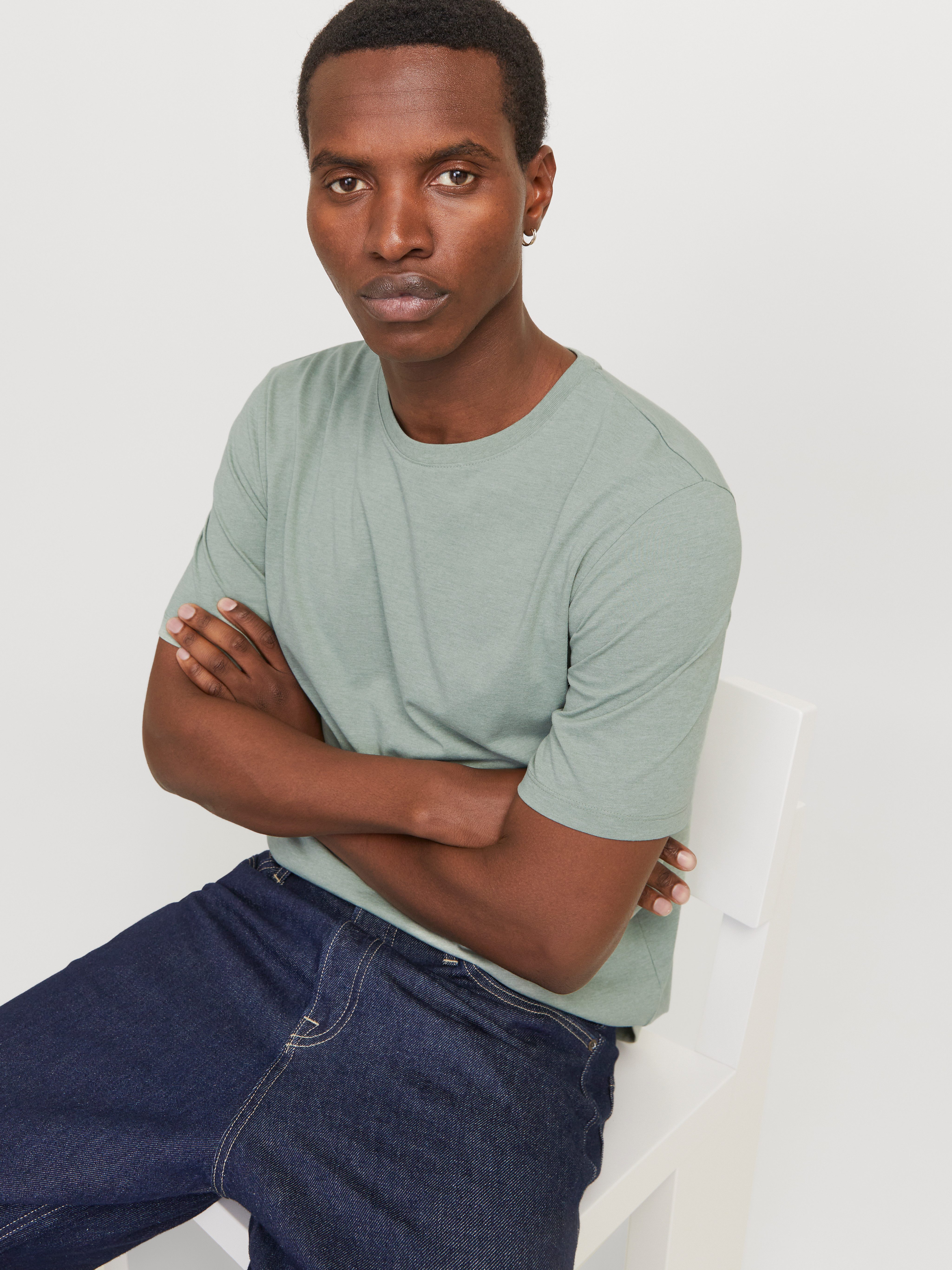 Jack & Jones Rundhalsshirt JJEORGANIC MELANGE TEE SS O-NECK NOOS in Melange günstig online kaufen