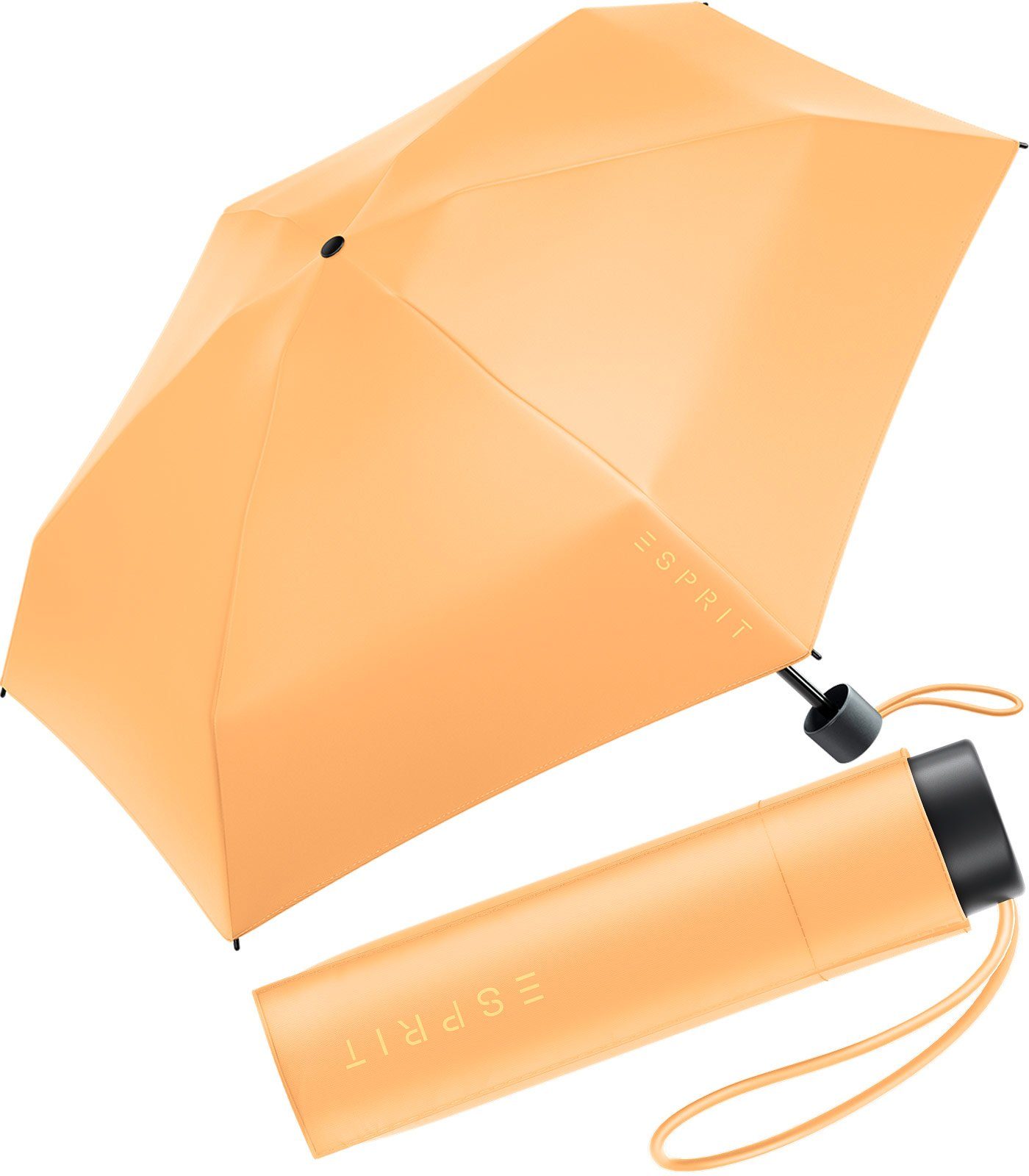 Esprit Langregenschirm Damen Super Mini Regenschirm Petito HW 2023, in den neuen Trendfarben - flax gelb