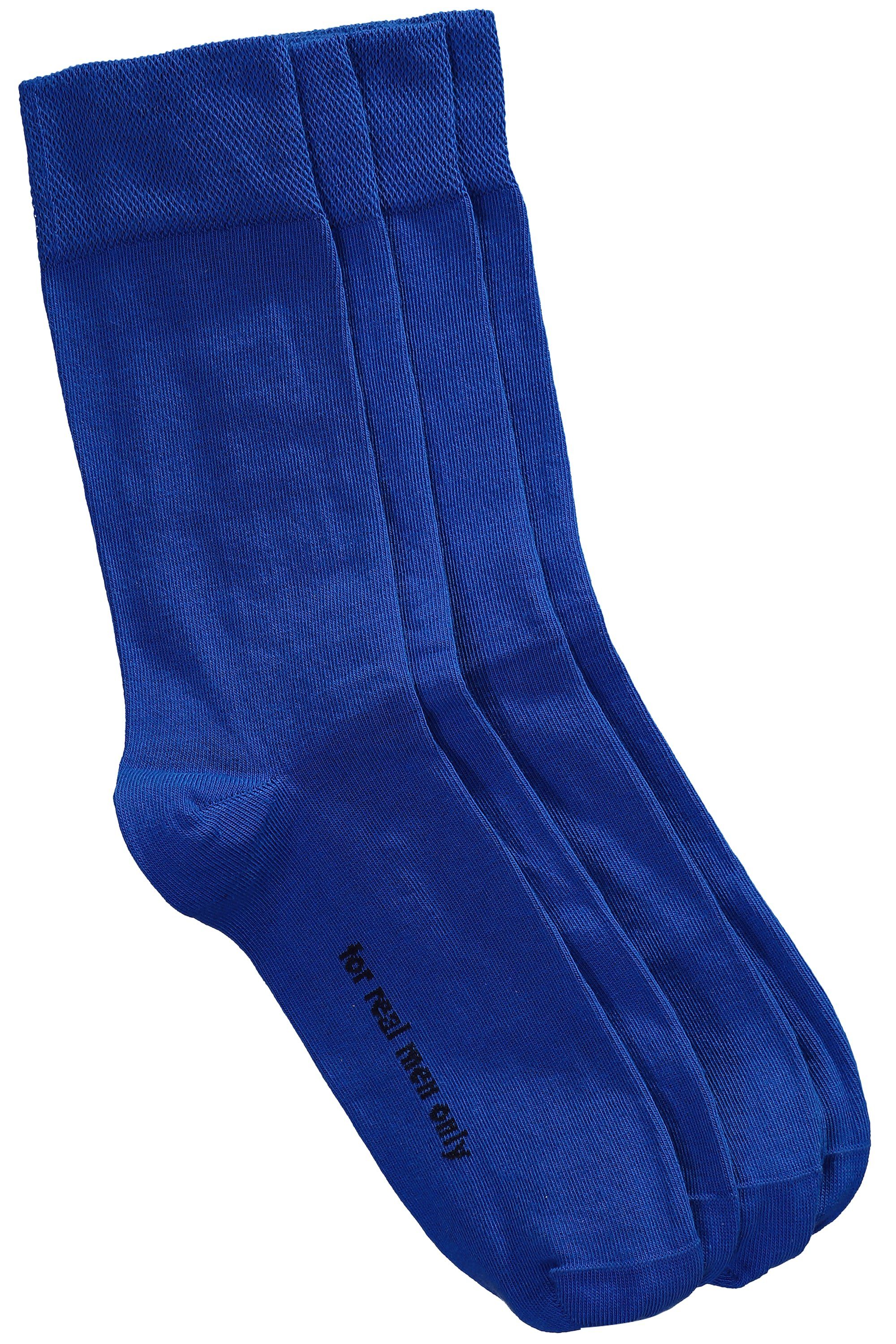 Socken JP1880 Basicsocken kobalt Komfort-Bündchen blau 2er-Pack (2-Paar)