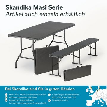 Skandika Sitzgruppe Masi Klapptisch + 2× Klappbank, recyceltes HDPE-Material, klappbar, wetterfest, 180 cm