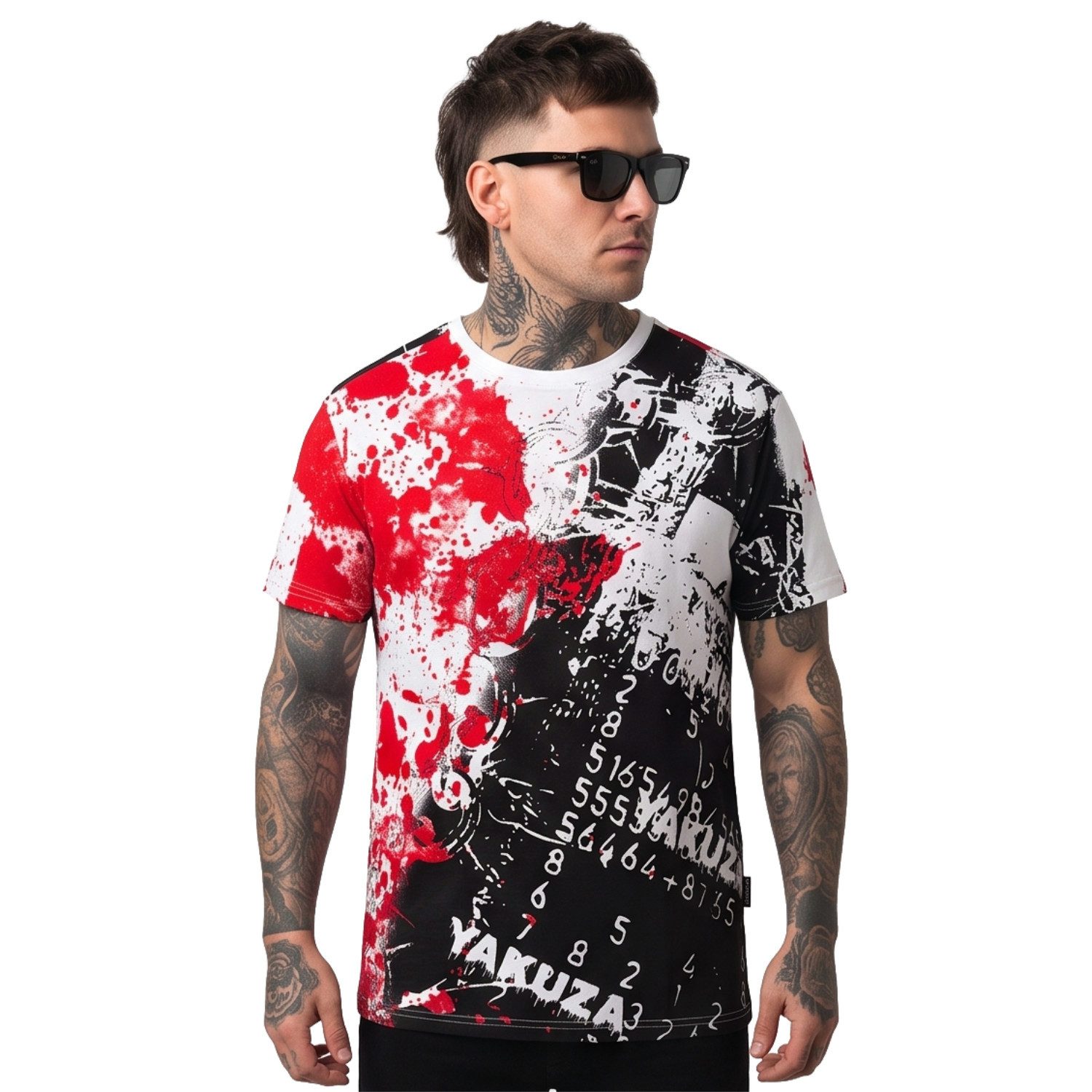 YAKUZA T-Shirt Rush Allover lässige Passform, mit Allover Print