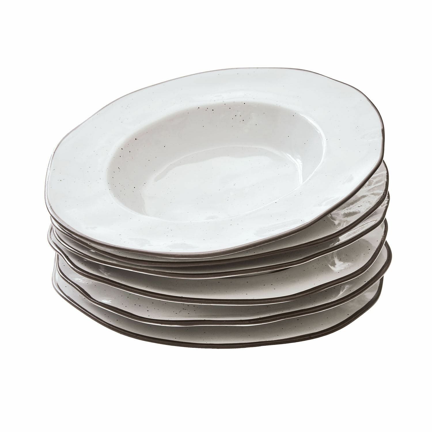 Mirabeau Geschirr-Set Suppenteller 6er Set Biarré weiß, Steinzeug
