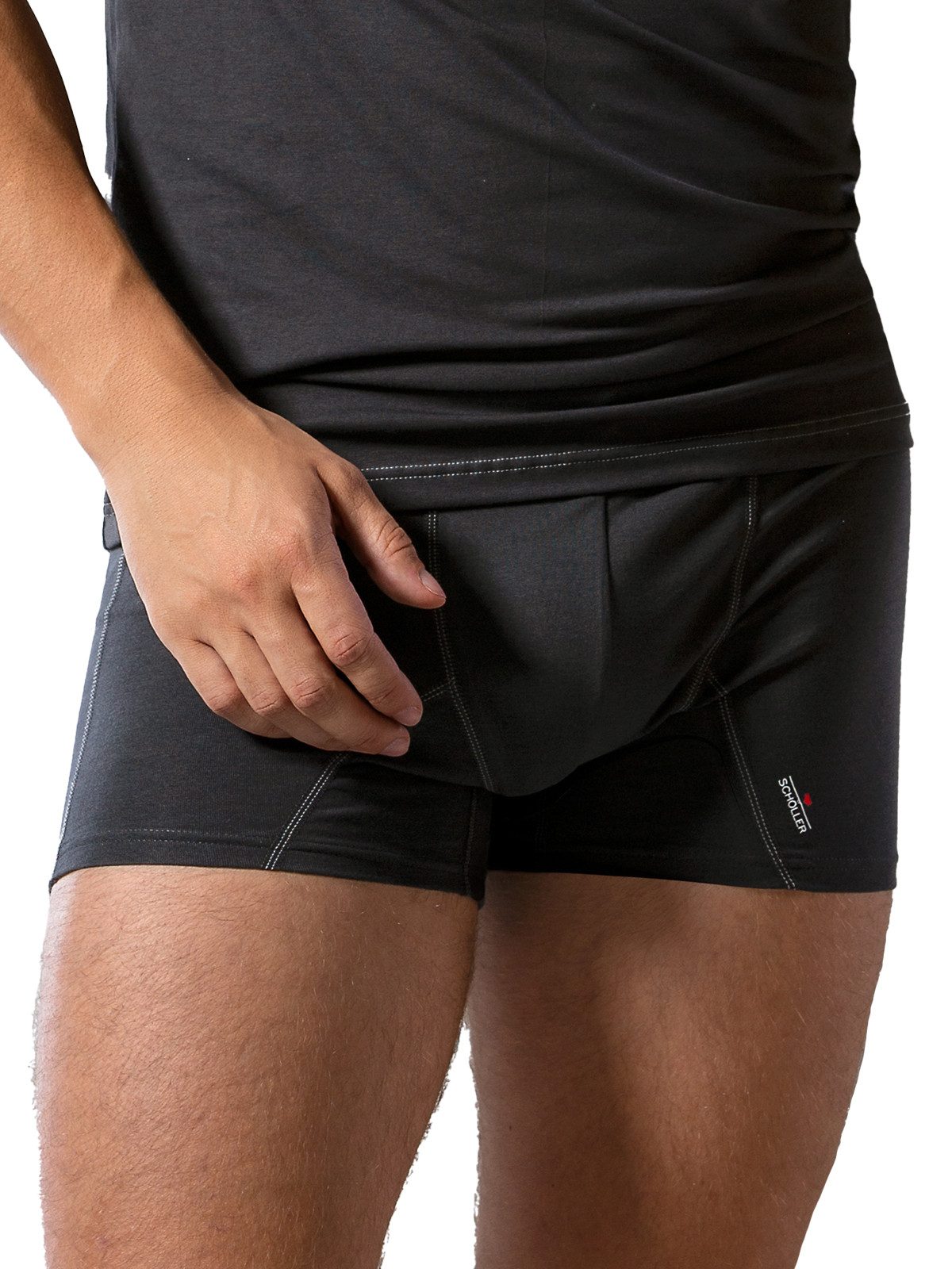 Schöller Retro Pants 3er Pack Herren Pants Baumwolle-Elasthan (Packung, 3-St) -