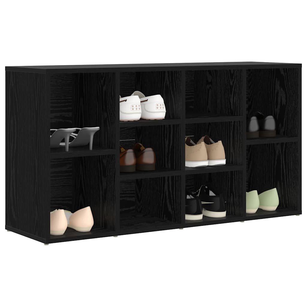 vidaXL Schuhregal Schuhbank 103 x 30 x 54,5 cm Holzwerkstoff Schwarz Eichen-Optik, 1-tlg.