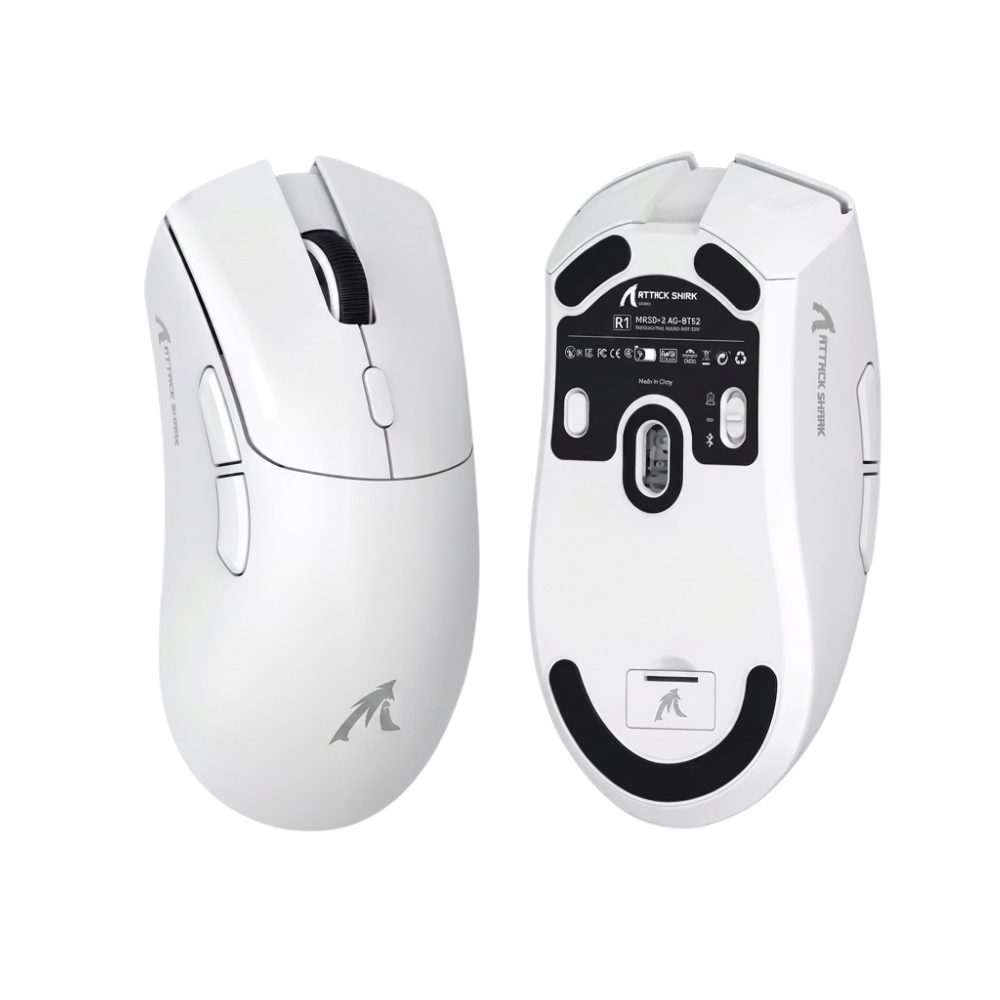 ATTACK SHARK R1 Ultraleichte Tri-Mode Gaming-Maus Kabelgebunden Gaming-Maus (Individuelle Tastenprogrammierung, 3 Verbindungsmodi)
