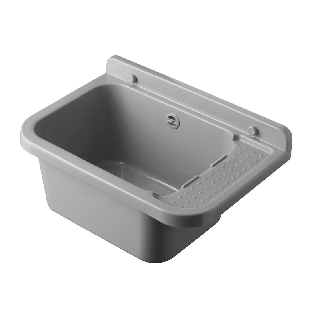 Tuganna Waschbecken GRAU 50, Kunststoff Spülbecken Waschtrog Becken mit Abl günstig online kaufen