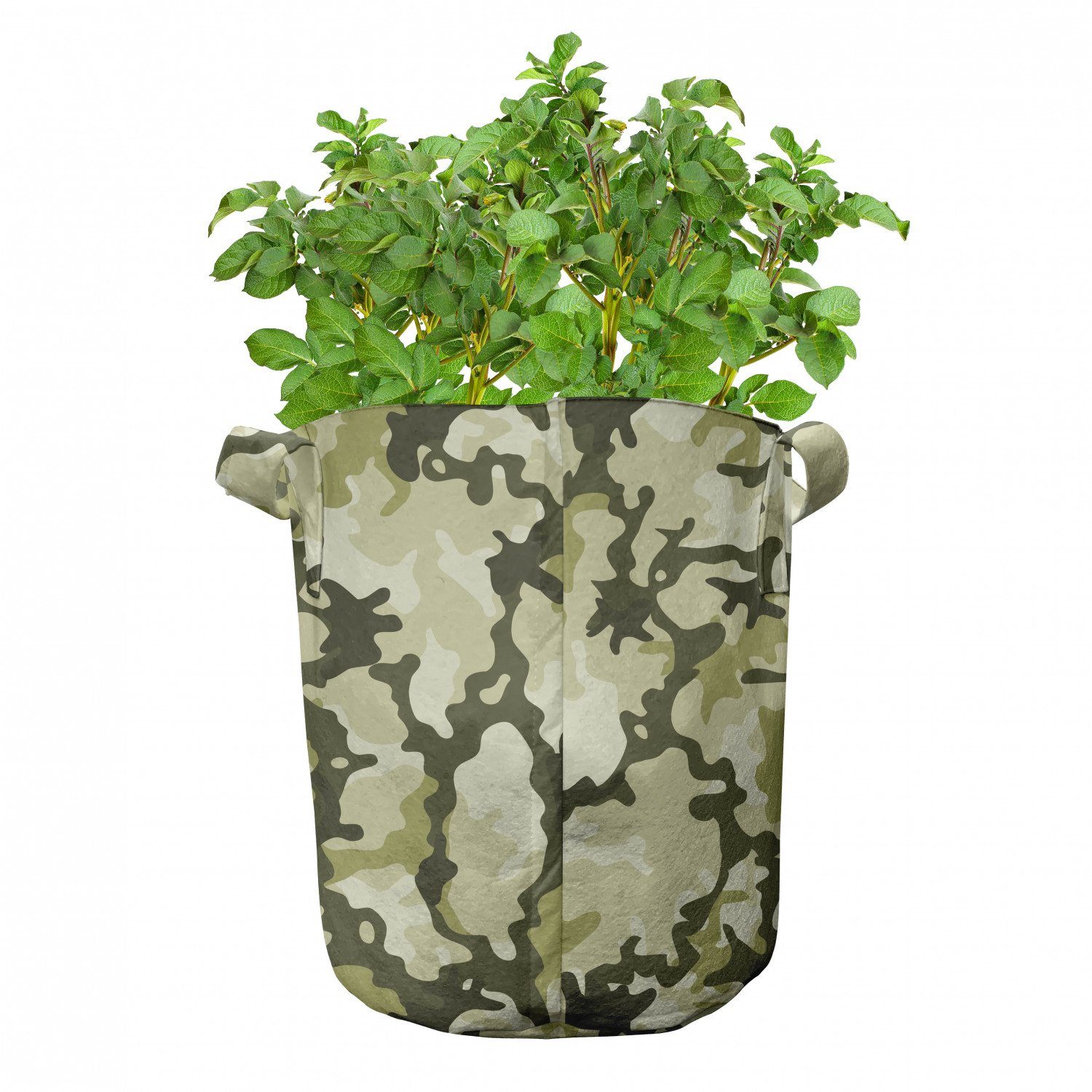 Abakuhaus Pflanzkübel hochleistungsfähig Camouflage-Design Stofftöpfe Griffen mit Grün für Jungle Pflanzen