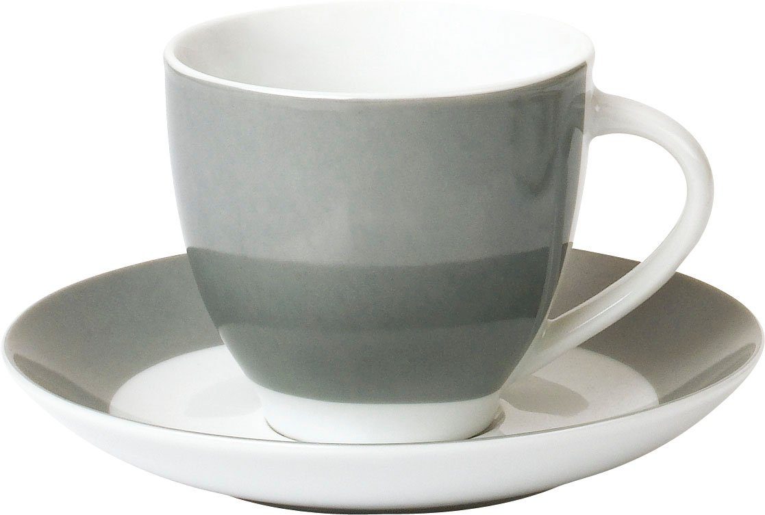 van Well Untertasse Teller Set, Vario, (6 St), Porzellan, spülmaschinen- und mikrowellengeeignet, Ø 14,5 cm