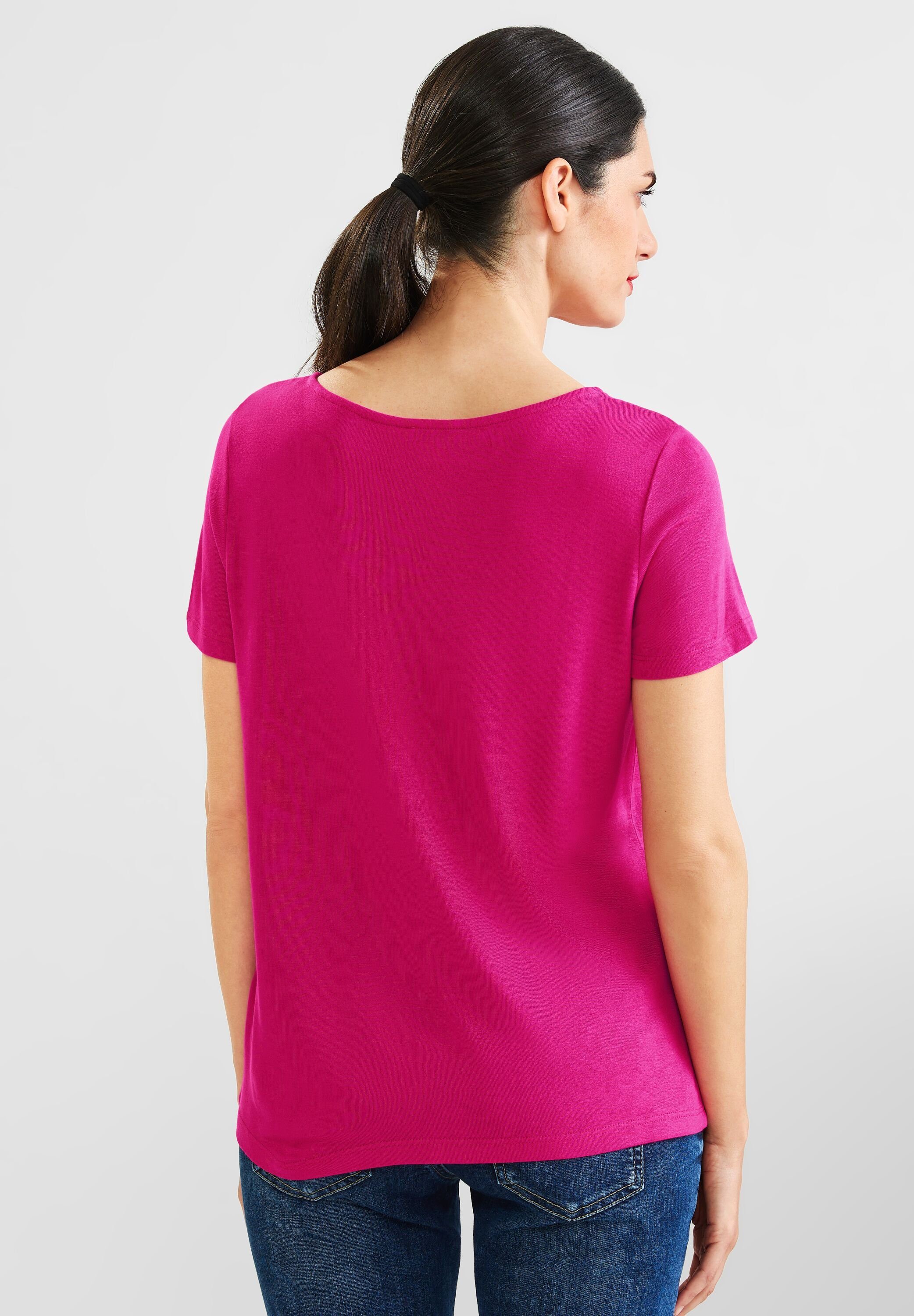 STREET ONE T-Shirt Street One T-Shirt mit Spitzendetail in Nu Pink (1-tlg)  Nicht Vorhanden