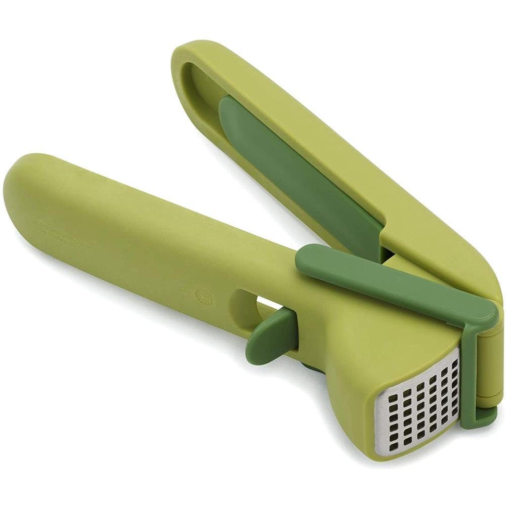 Joseph Joseph Knoblauchpresse CleanForce™ Garlic Press, Wischerblatt Knoblauchzerkleinerer, Knoblauchzerdrücker, Schabewerkzeug, scharf und einfach, Spülmaschinenfest, Spülmaschinenfest, BPA-frei, grün