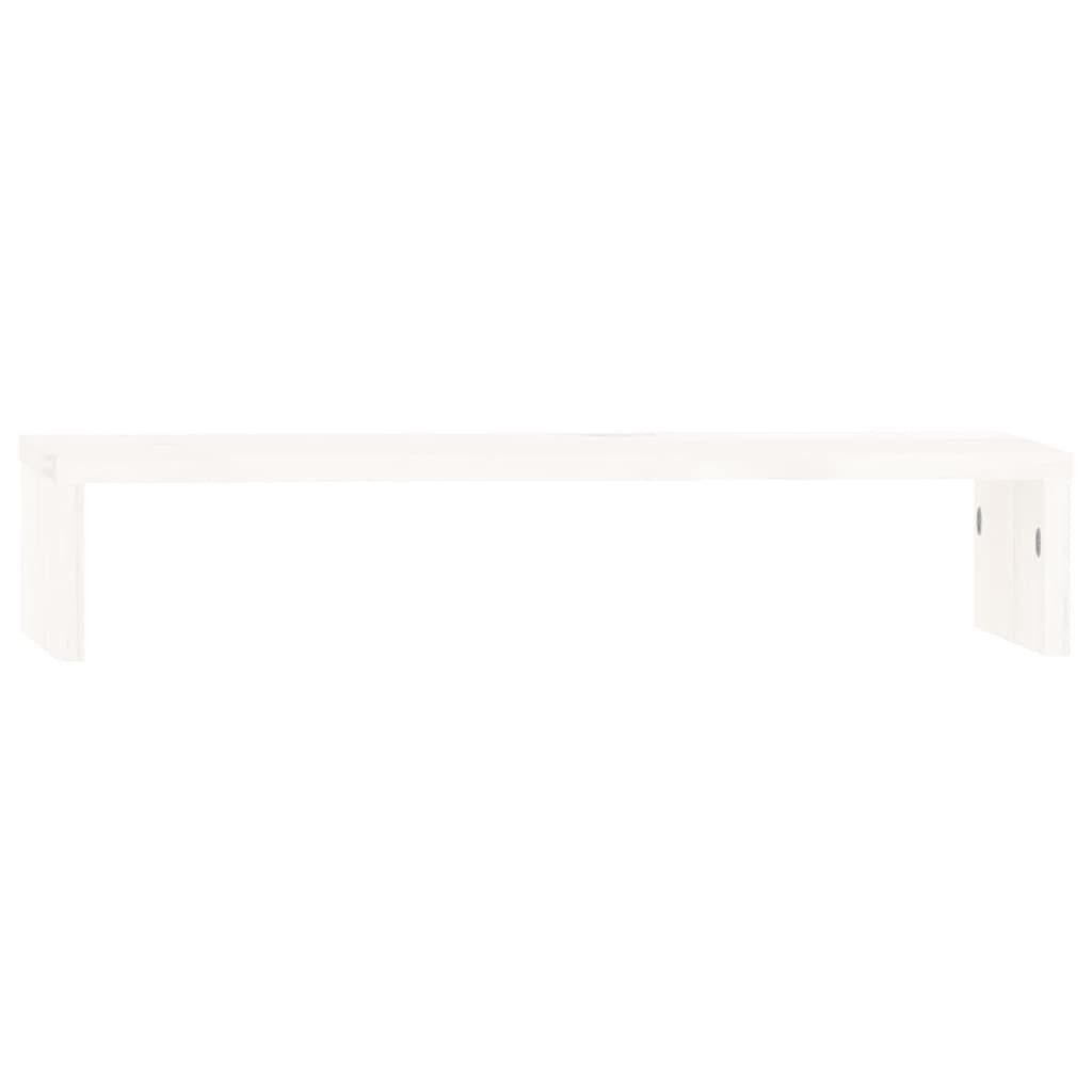 Computertisch Monitorständer Weiß 50x27x10 cm Massivholz Kiefer