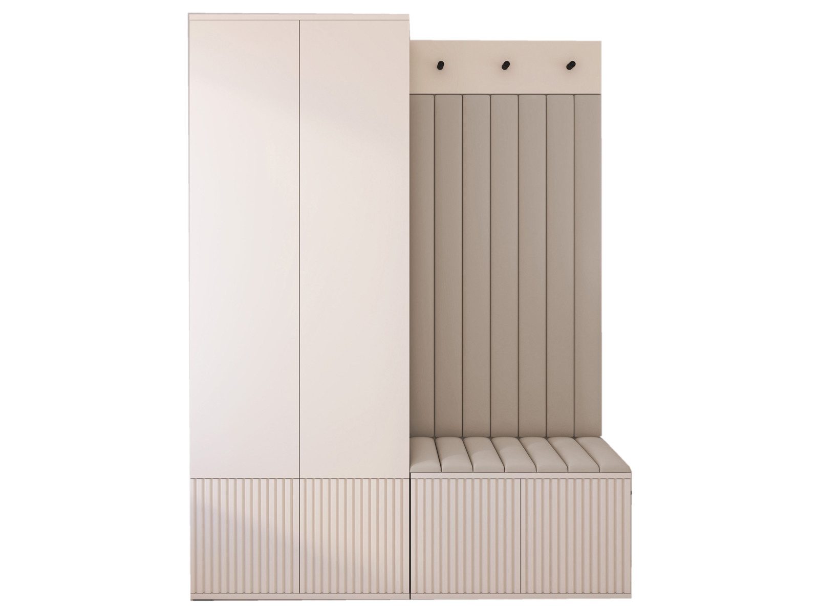 Compleo Garderoben-Set mit Sitbank, 2 Türen, Elegant design, Kaschmir günstig online kaufen