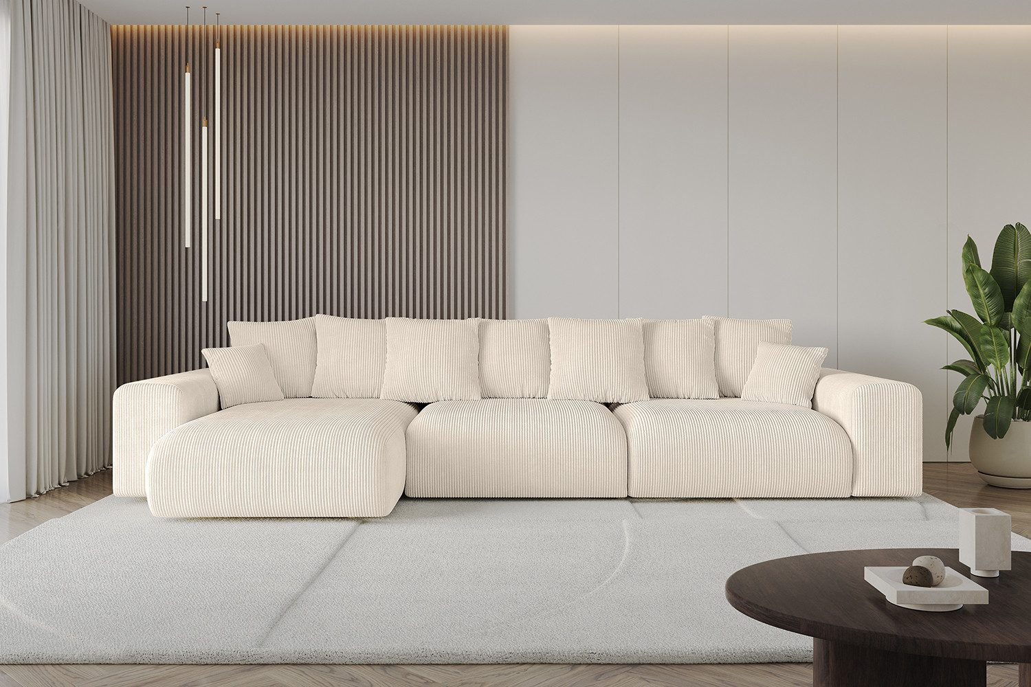 ALTDECOR Ecksofa ESKAR-L2, Couch mit Schlaffunktion, Wohnzimmer - Wohnlandschaft, Corner Sofa Bett Eckcouch Couch L-Form Schlafcouch Ausziehbar
