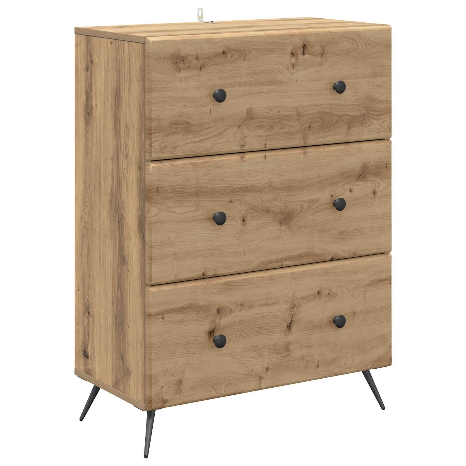 vidaXL Schranksystem Schubladenschrank 66 x 34,5 x 90 cm Holzwerkstoff Artisan-Eiche (1-St)