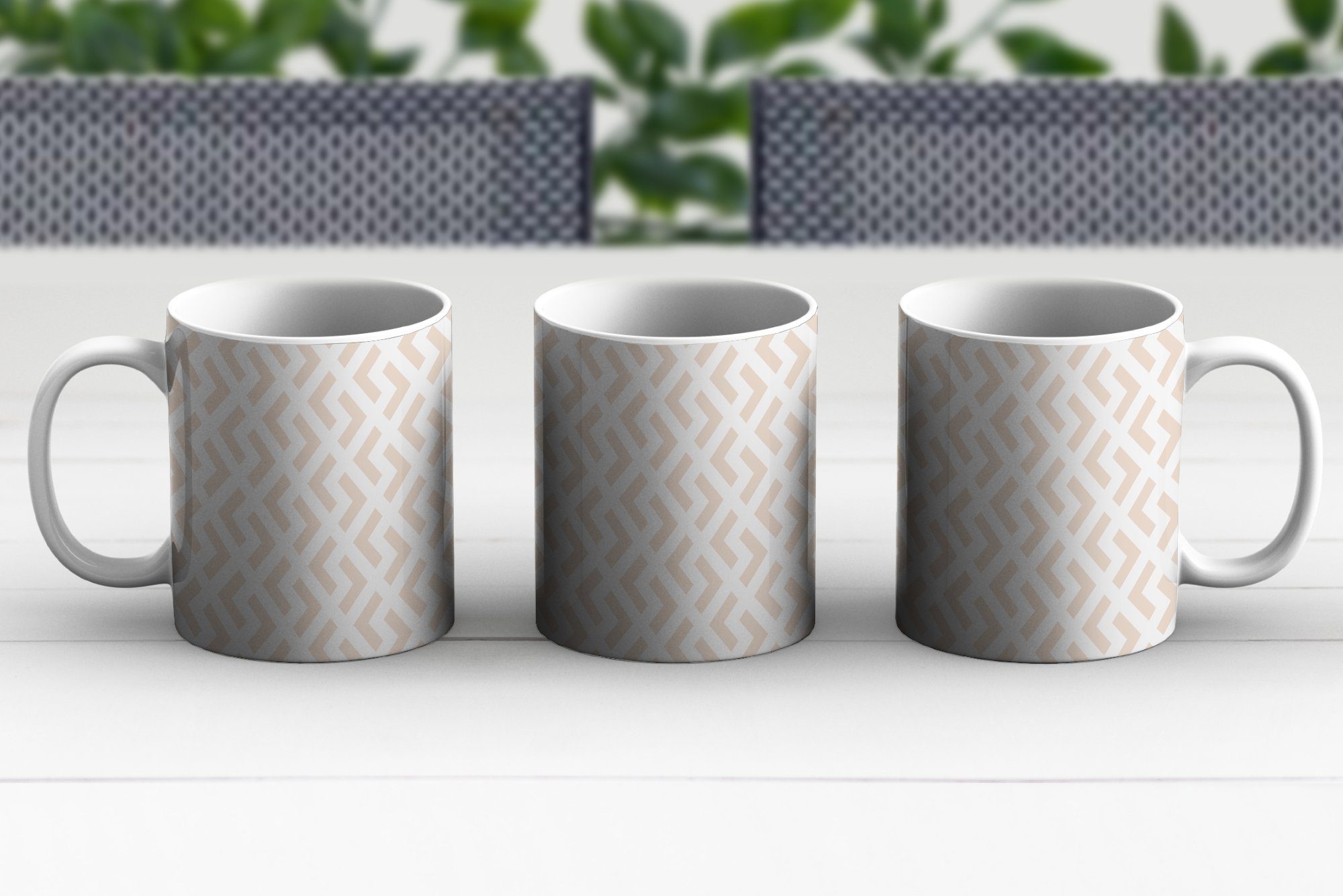 - Abstrakt MuchoWow - Gestaltung Teetasse, Kaffeetassen, Linie, Teetasse, Becher, Tasse Keramik, Geschenk - Muster