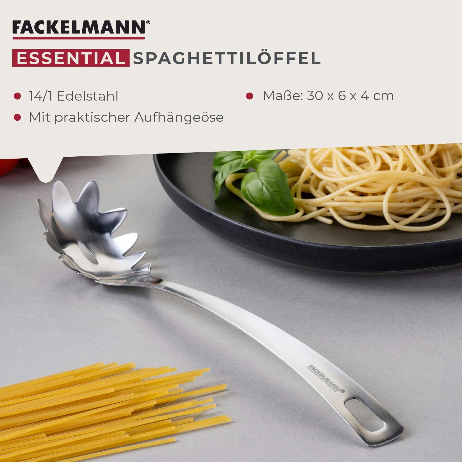 FACKELMANN Nudellöffel Spaghettilöffel, Pastaheber, Servierlöffel