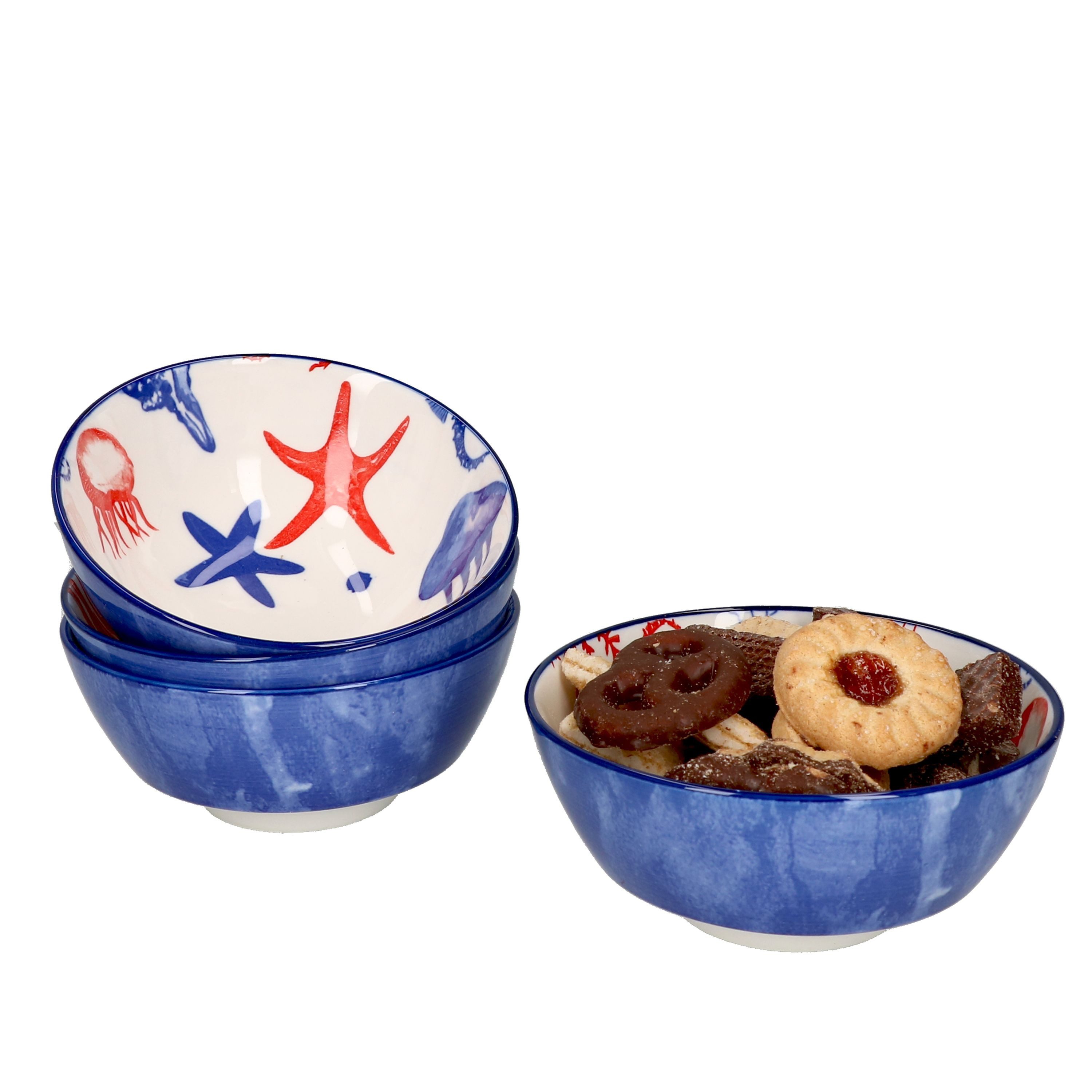 Ritzenhoff & Breker Rührschüssel 4er Set Schale 14cm Seestern Seaside - Ritzenhoff 270167, Porzellan