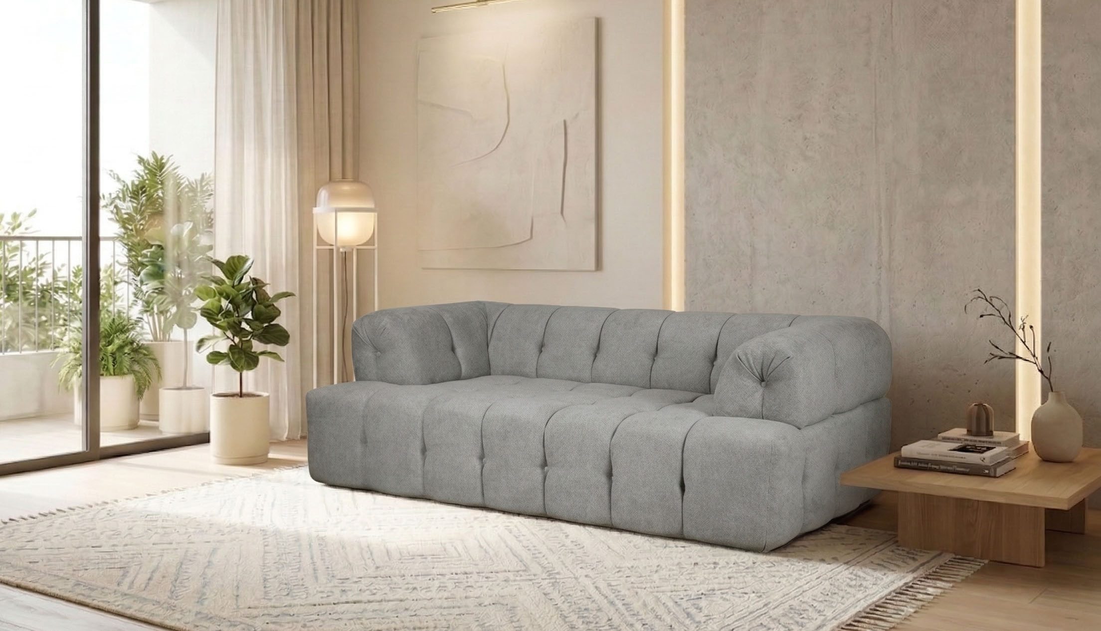 Home affaire 2-Sitzer APERIRE Design-Sofa, moderne Steppung, Breite 180 cm, mit Wellenunterfederung, gemütlich und modern, komfortables Sitzgefühl