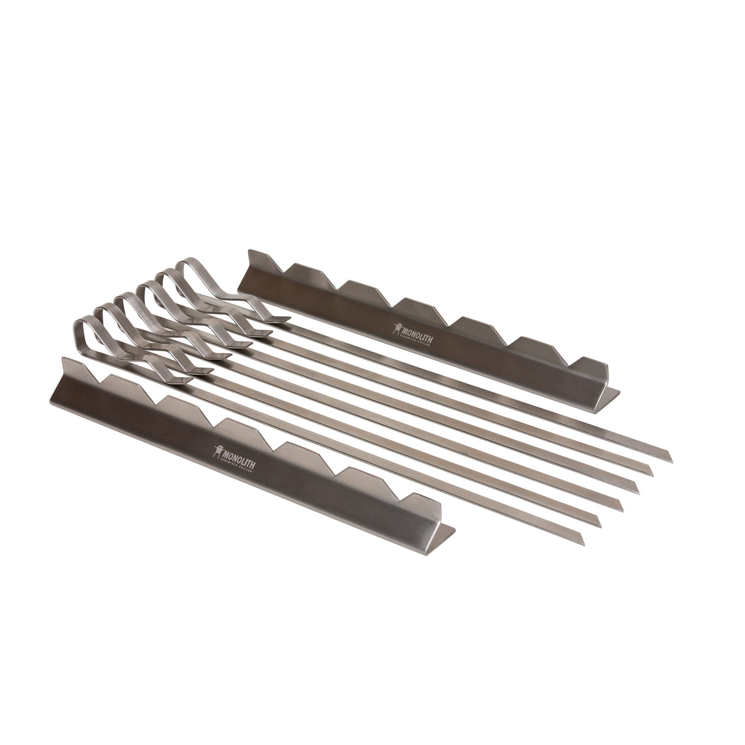 MONOLITH Keramikgrill Monolith Grillspieß-Set mit 6 Spießen & 2-teiliger Halterung