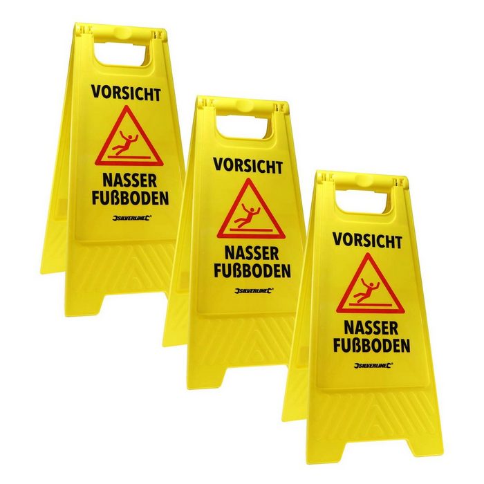Warnschild 3er Set Warnschild Vorsicht nasser Fußboden Rutschgefahr