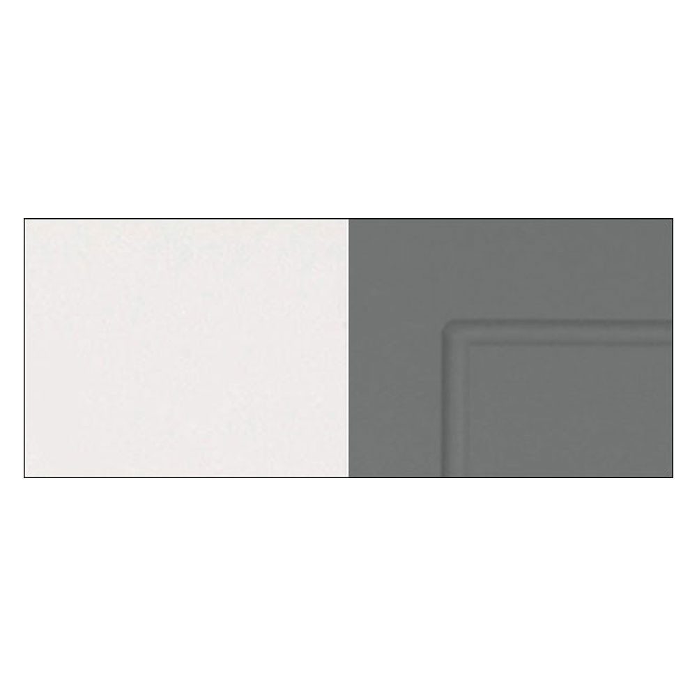 Feldmann-Wohnen Küchenzeile Kvantum, (Schubladen mit Teilauszug + Selbsteinzug (Blum Metabox), 400x59x207cm weiß/dust grey matt, Hängeschränke mit Hochfaltklappe