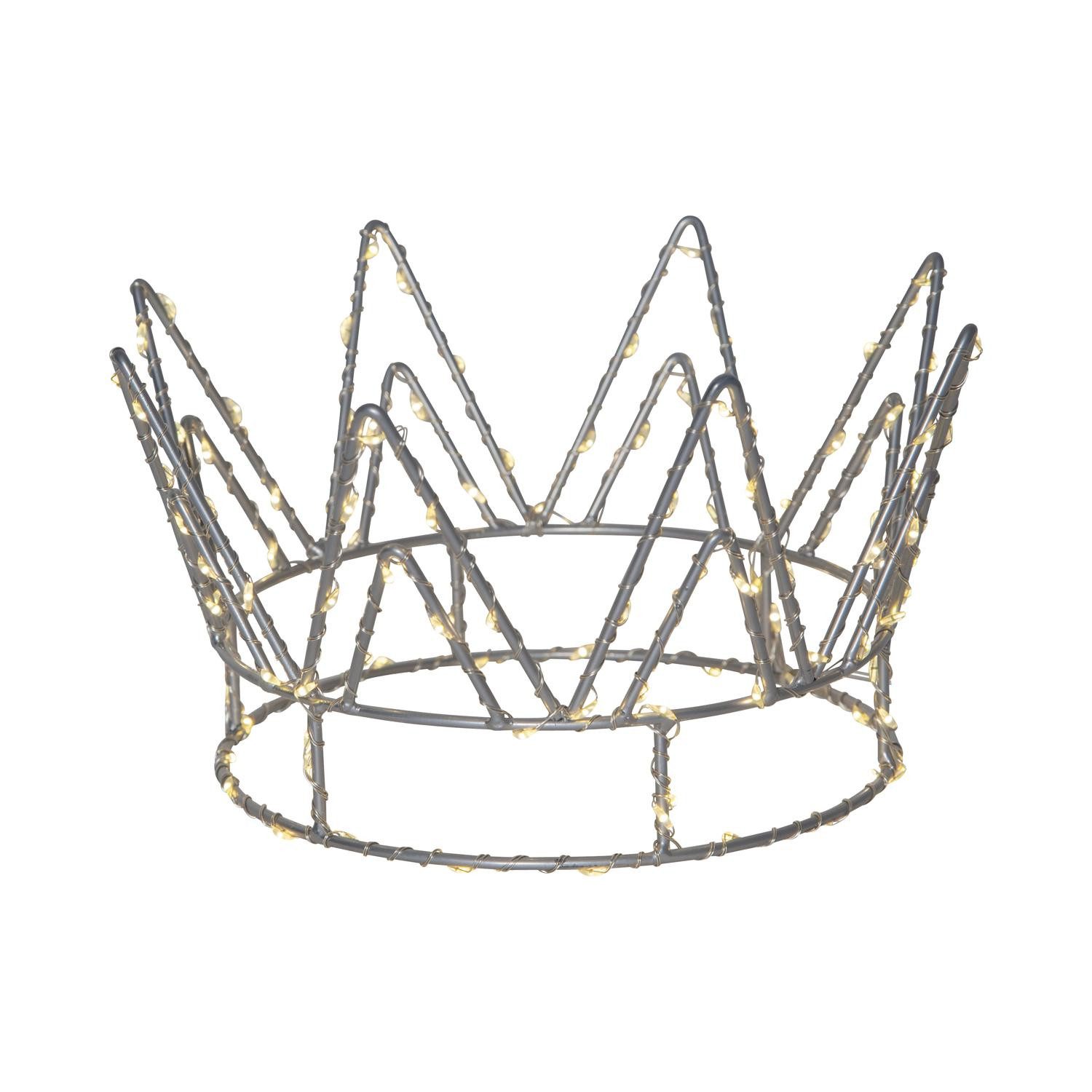 STAR TRADING LED Dekolicht LED Deko-Krone Crown, LED Krone,Crown' aus Metall, leuchtende Krone mit 120 Dew-Drop LEDs