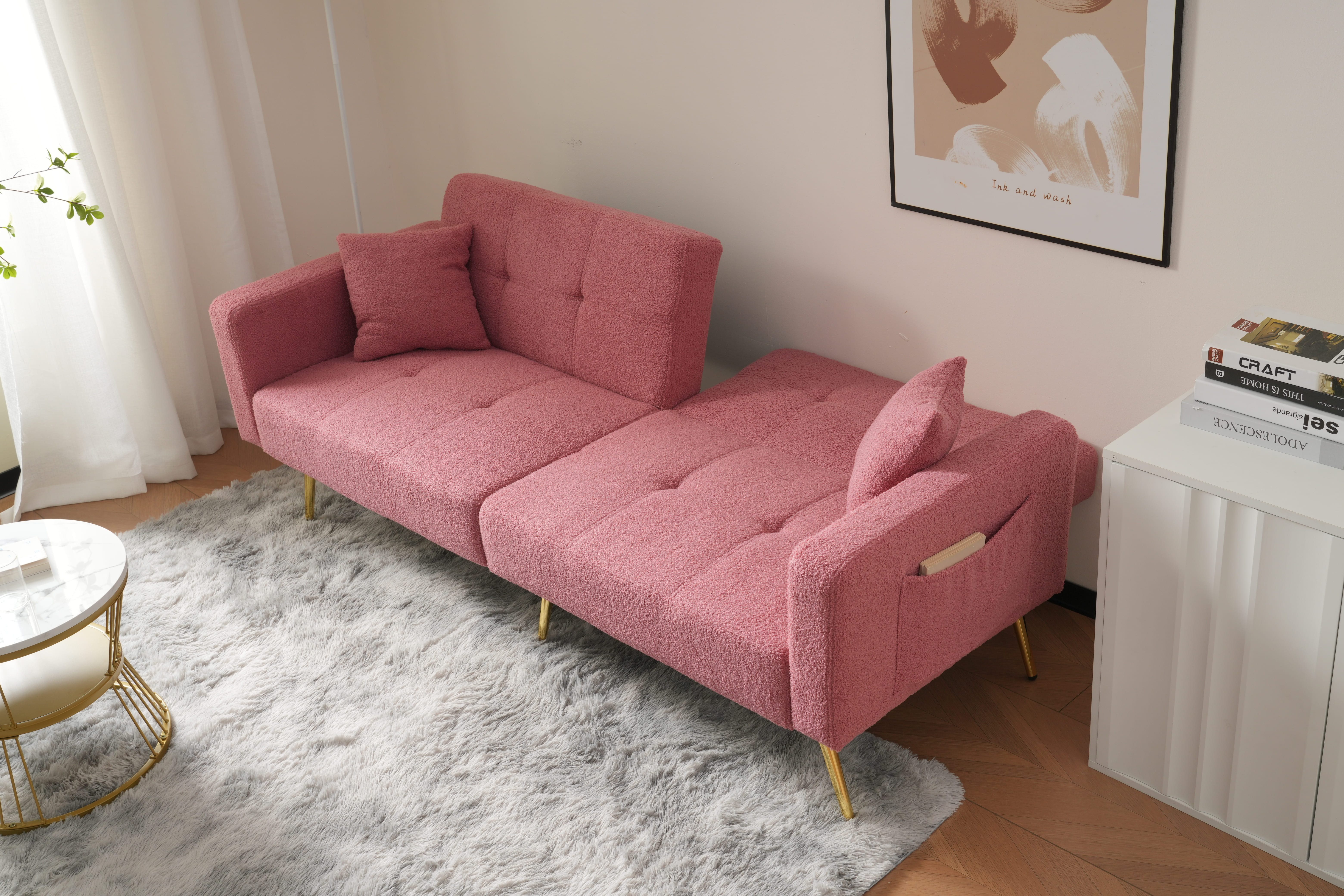 Ulife Schlafsofa mit Winkel, goldenen Beinen, günstig online kaufen