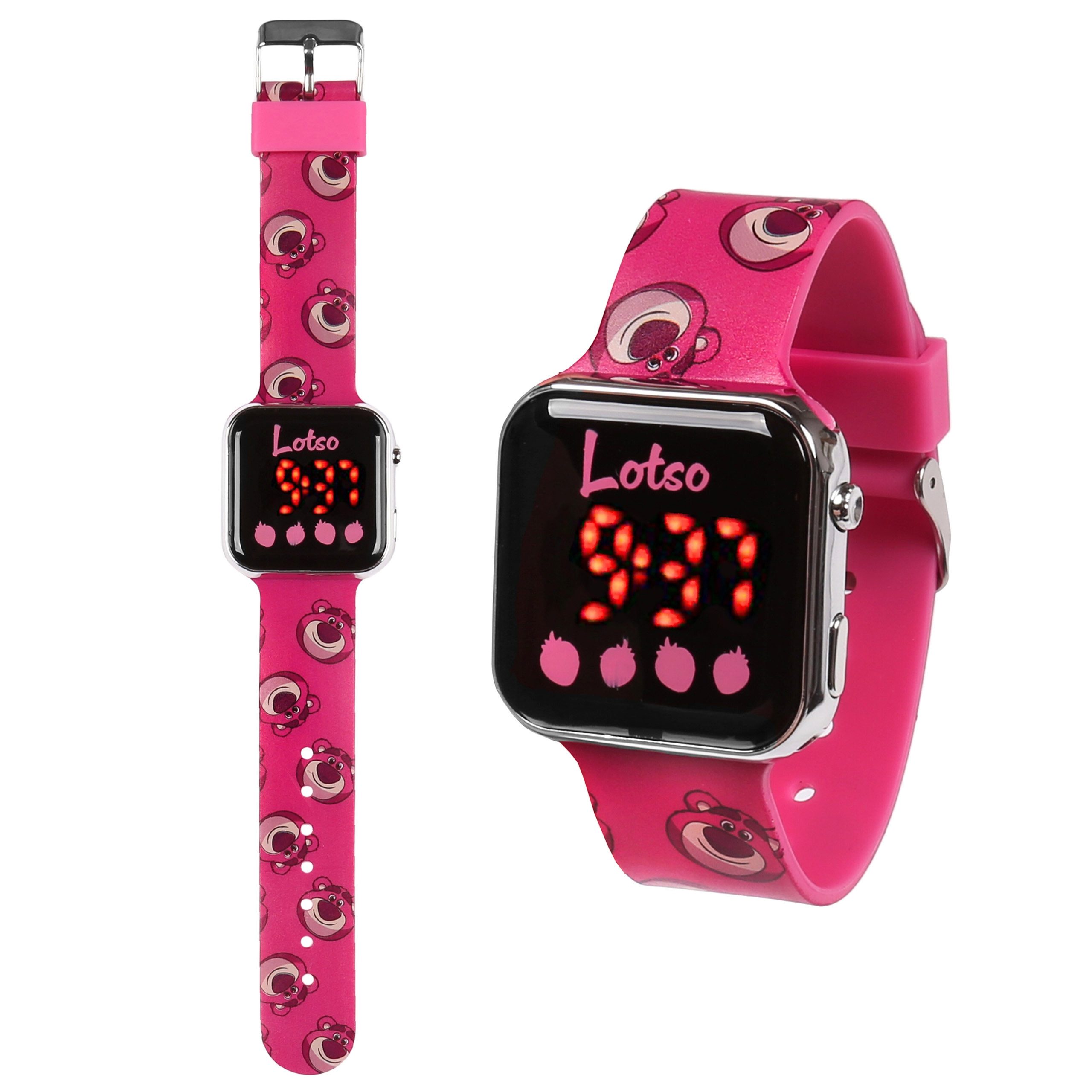 Disney Digitaluhr Disney Toy Story Lotso LED-Digitaluhr für Mädchen, rosa