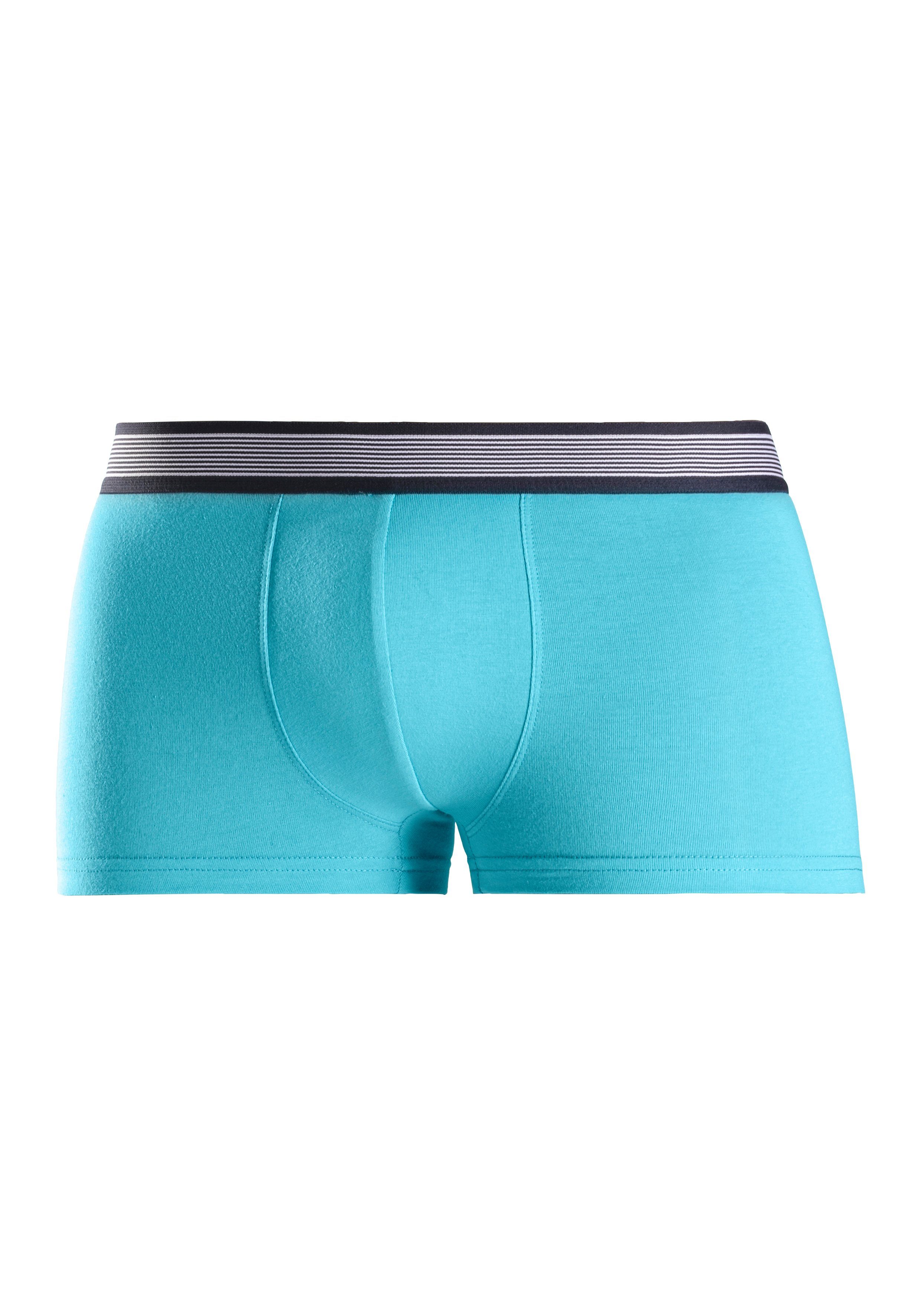 mit Webbund Boxershorts H.I.S Hipster-Form hellblau/türkis/mint/petrol (Packung, 4-St) in gestreiftem