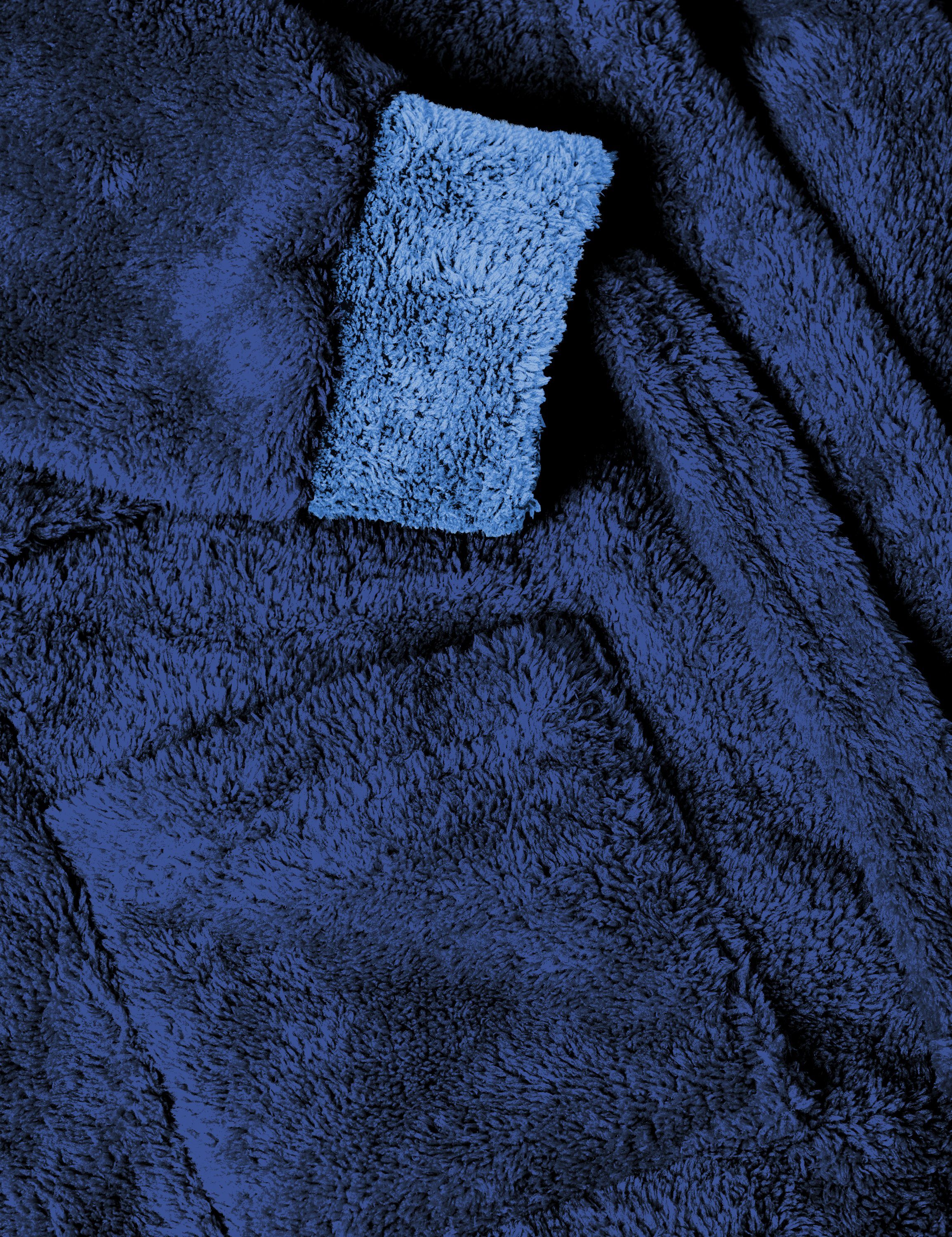 Jungen und (616/652/652) mit Bademantel Bademantel Timone Navyblau/Blau/Blau kurz, für Mädchen Polyester KIDS, Kaputze