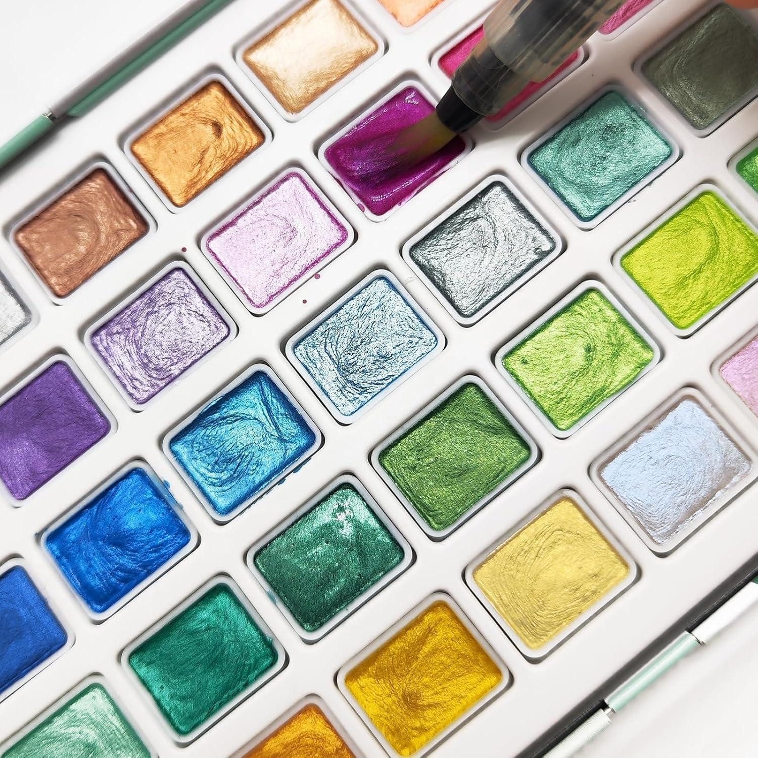 LuxusKollektion Malstift Aquarellfarben Wasserfarben Metallic Künstler 50 Metallic Farben